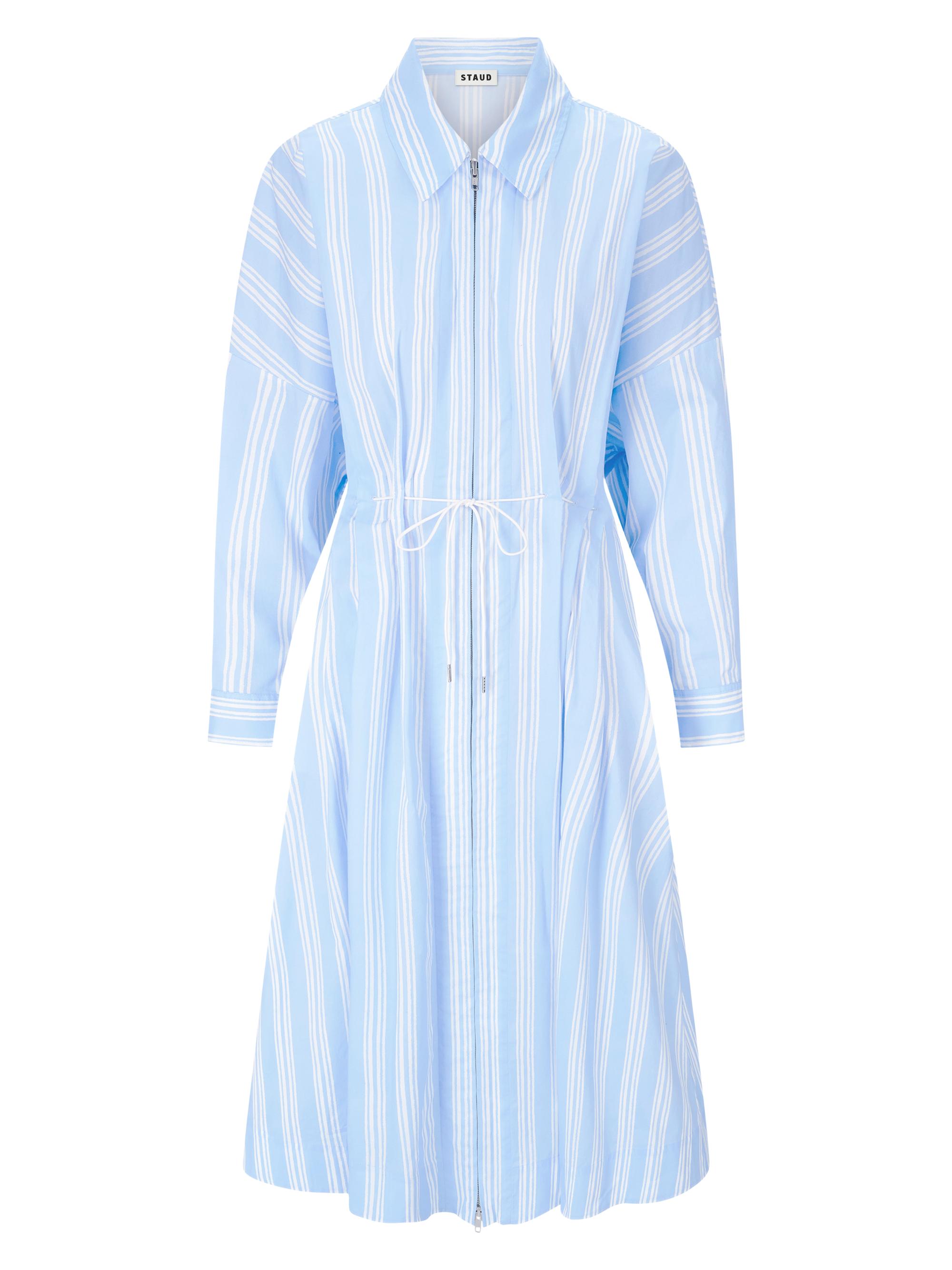 Staud Women's Chi Striped Stretch-Cotton Midi-Dress - Ventura Stripe