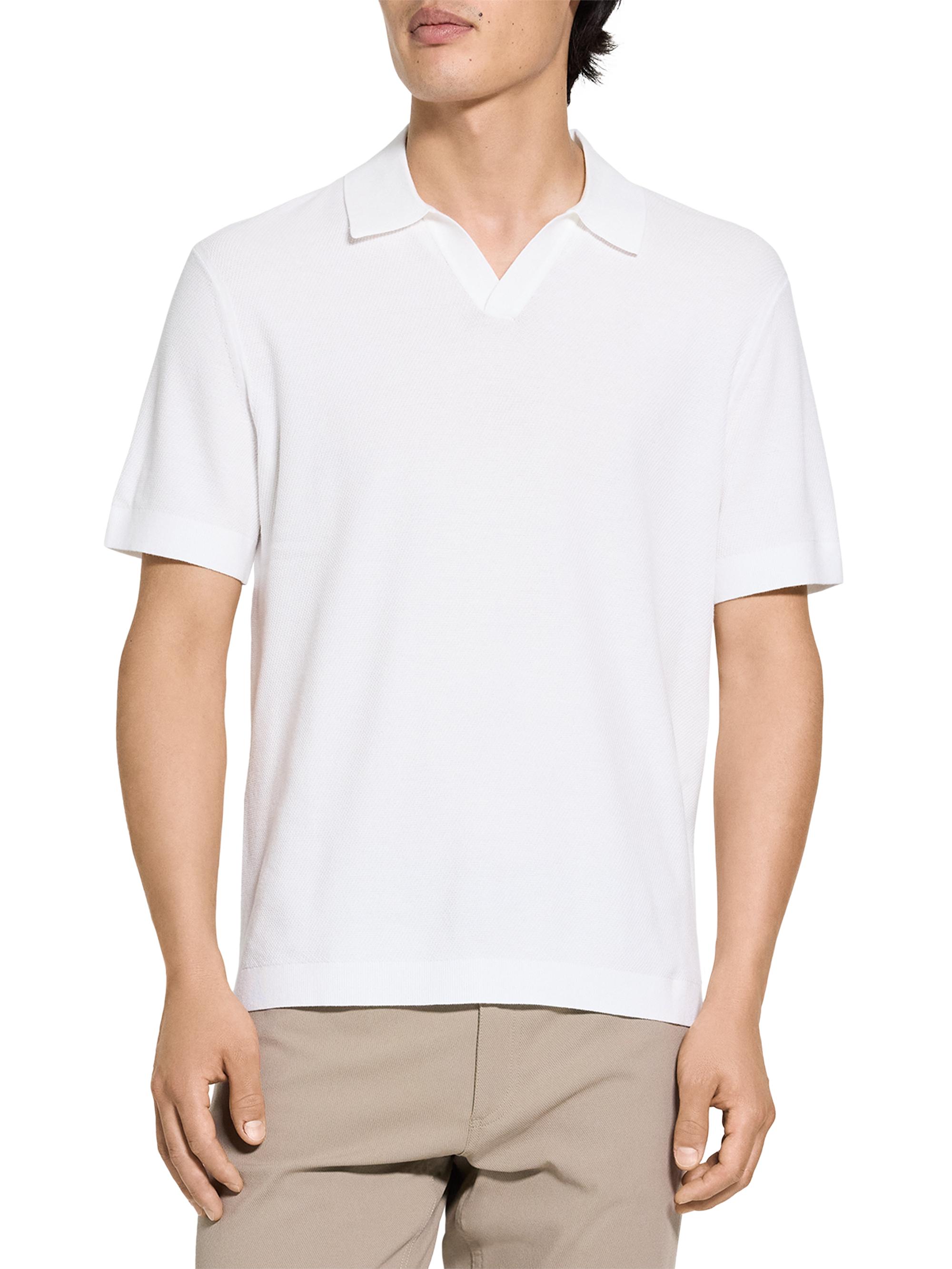 Theory Men's Brenan Textured Polo Shirt - White | Thumbnail 6