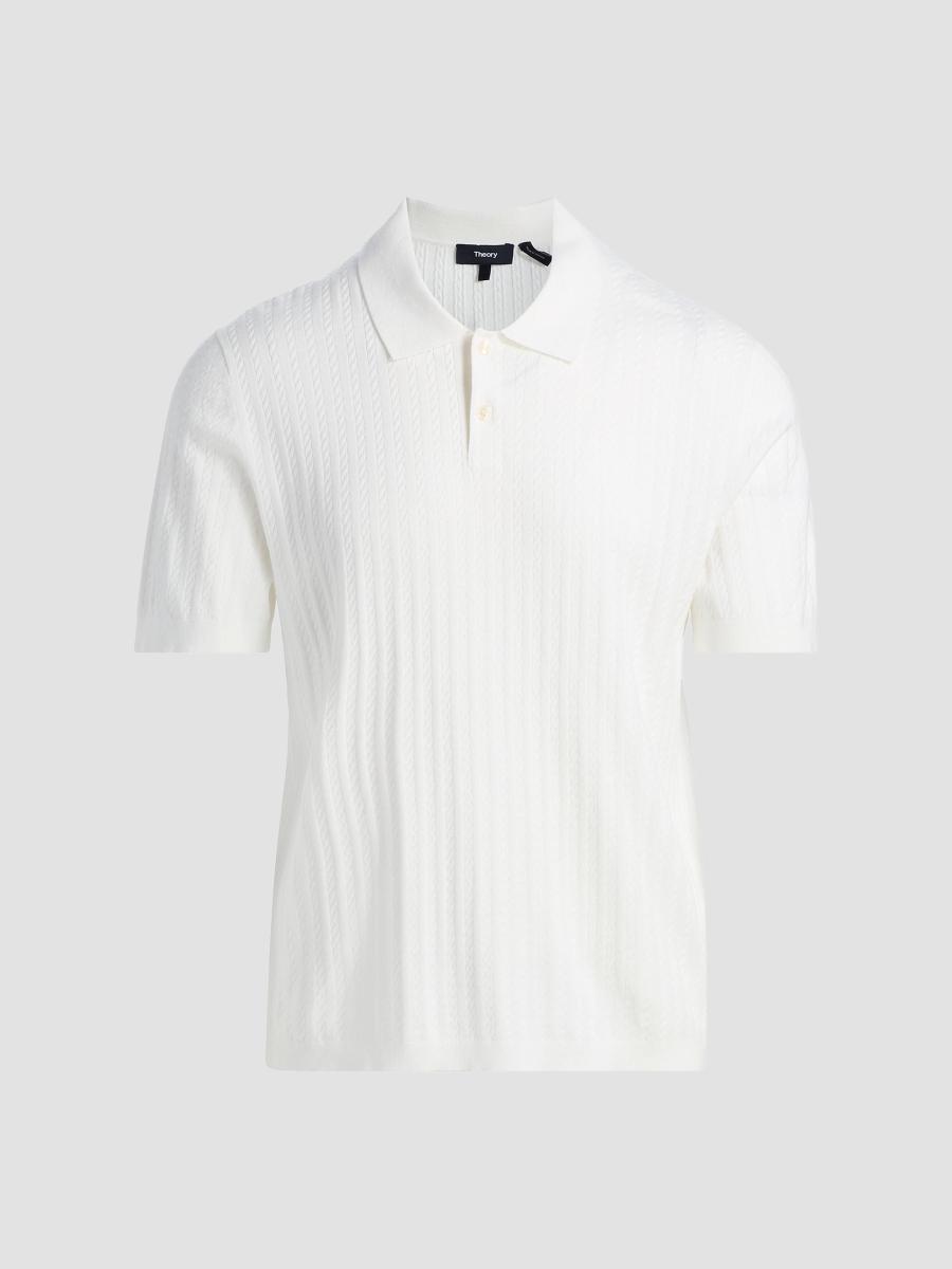 TTT MSW / Persia knit polo shirt サイズM 黒 Theory Cable-Knit Polo Shirt | Saks Fifth Avenue