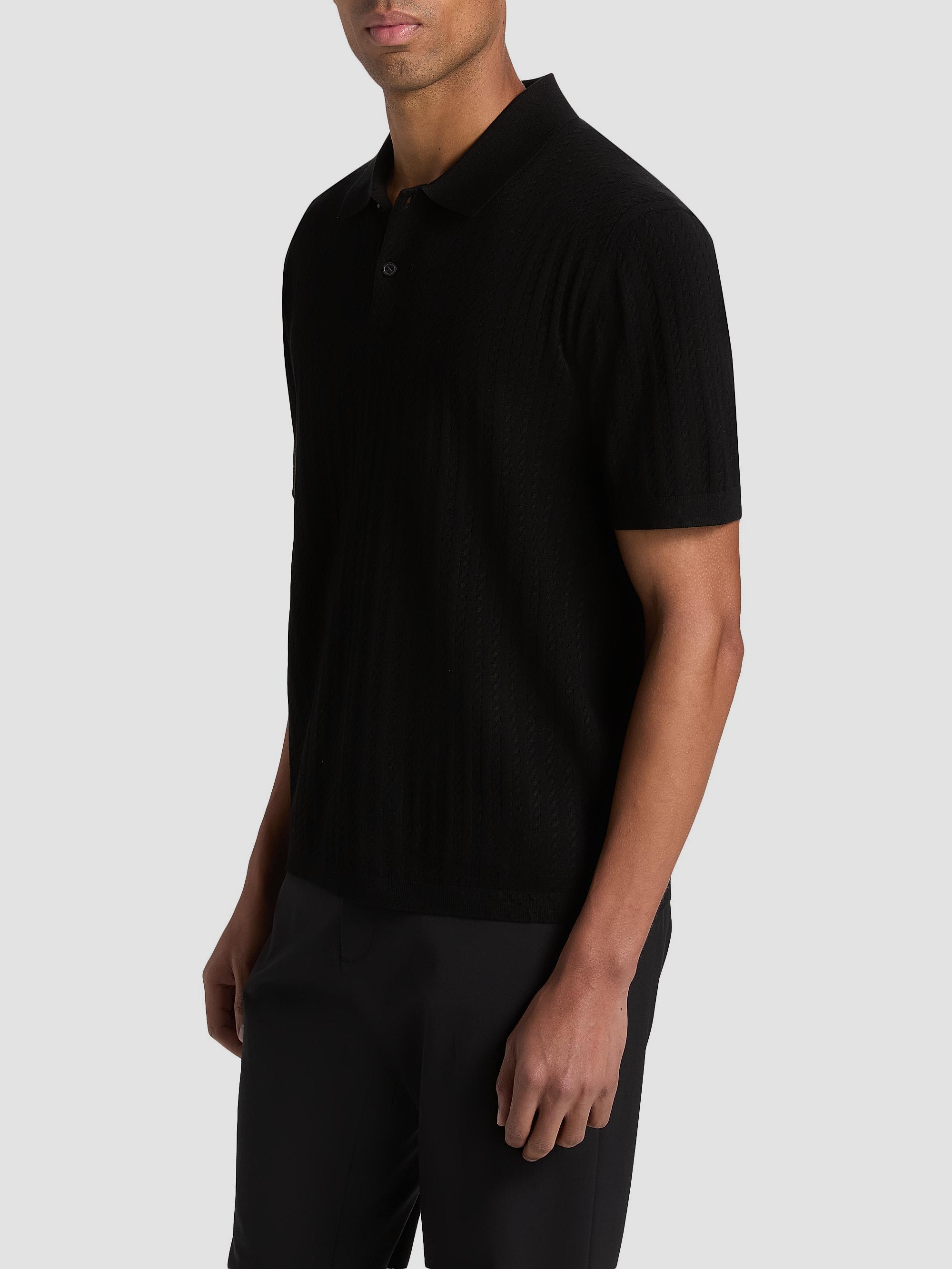 Theory Cable-Knit Polo Shirt | Saks Fifth Avenue
