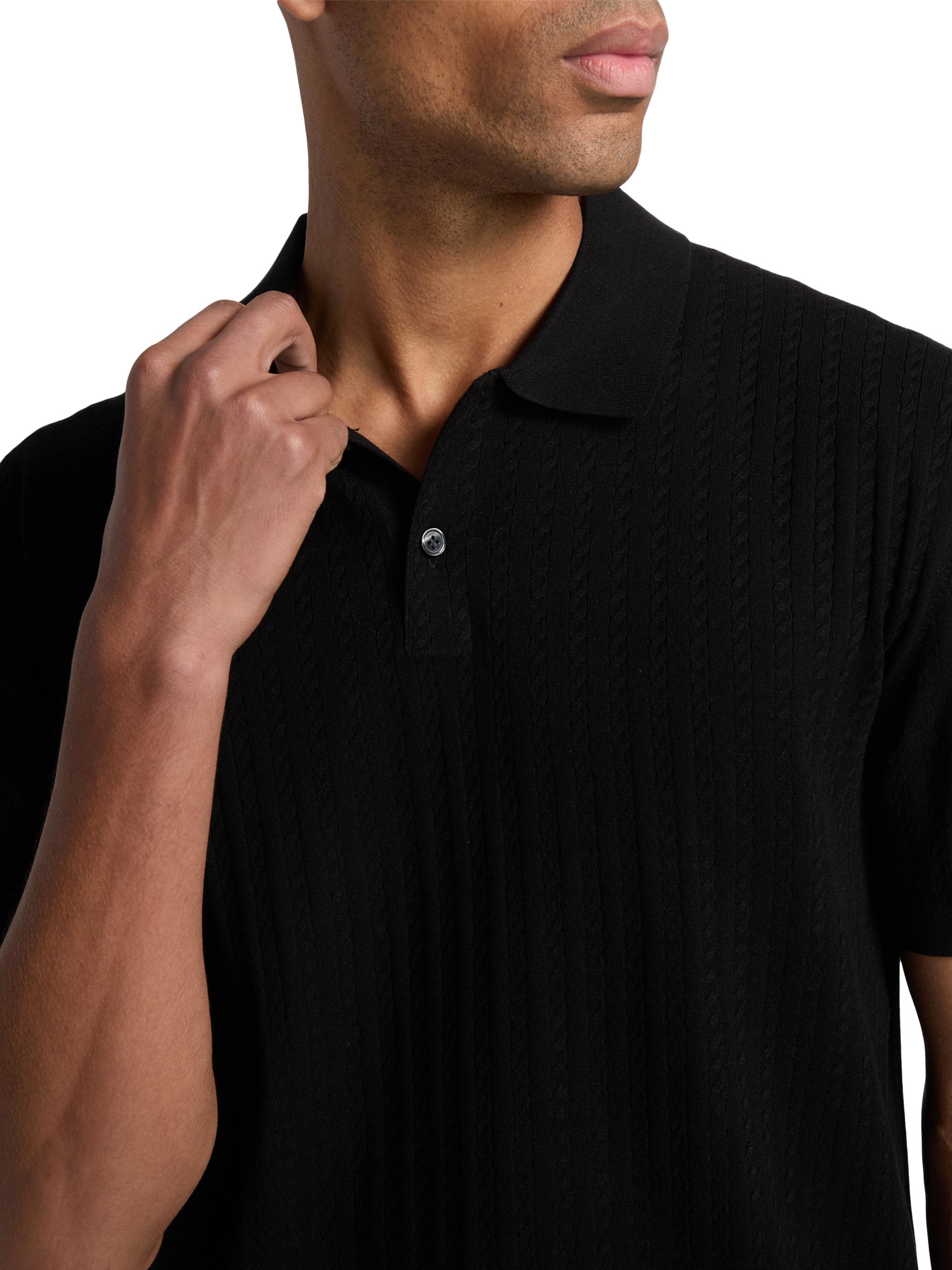 Theory Cable-Knit Polo Shirt | Saks Fifth Avenue