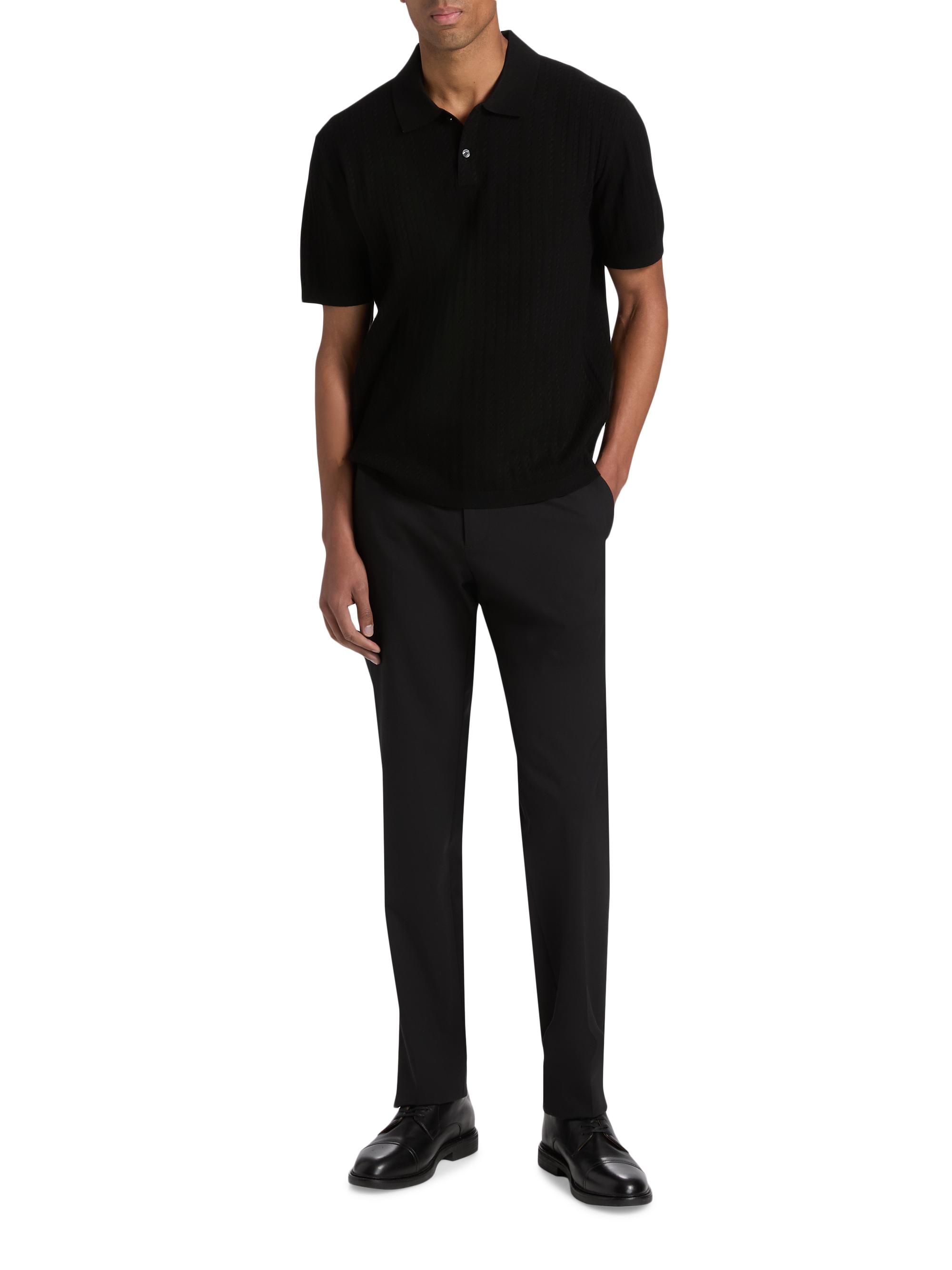 Theory Cable-Knit Polo Shirt | Saks Fifth Avenue