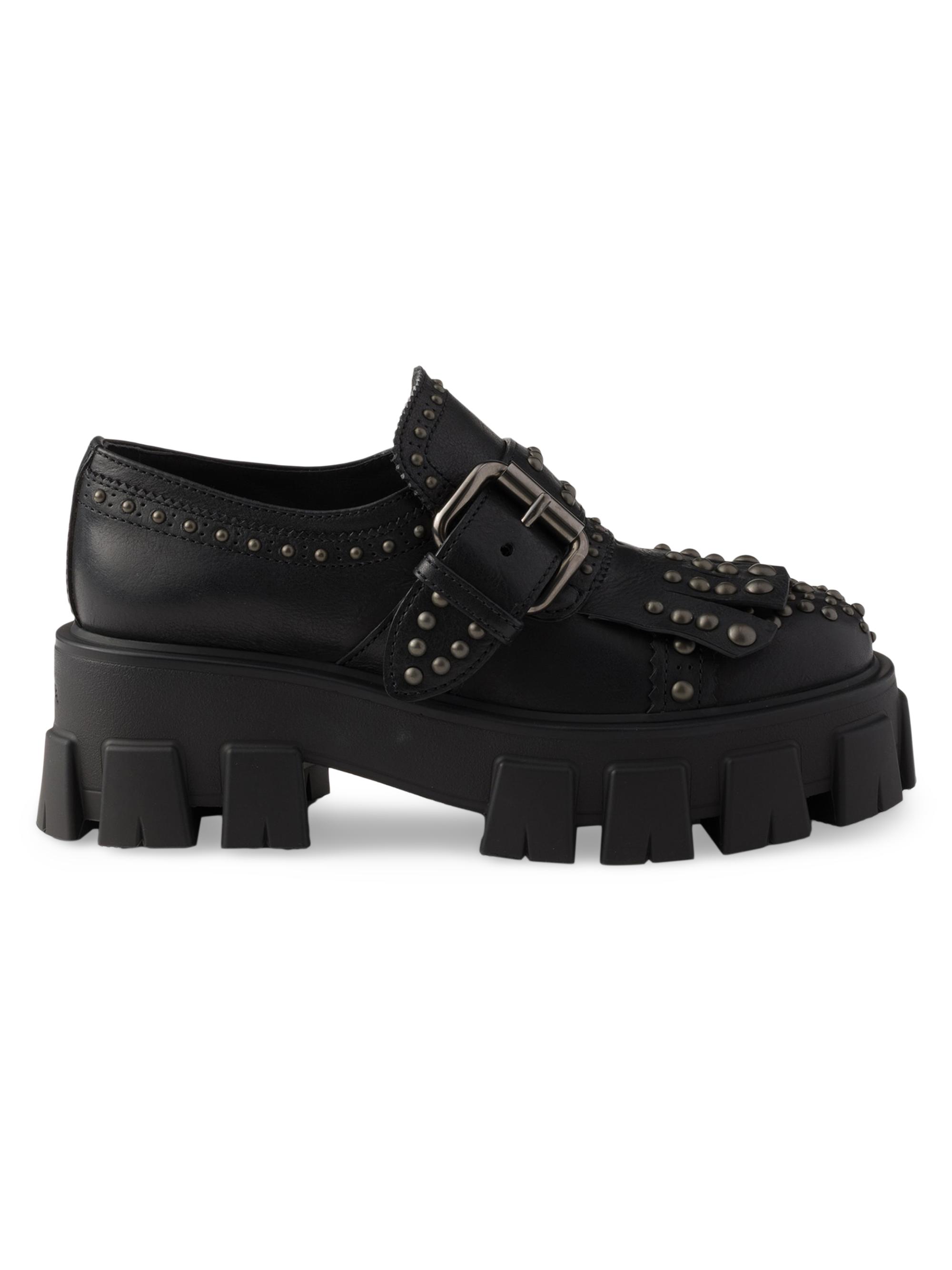 Prada Brushed Leather Monolith Mary Janes | Saks Fifth Avenue