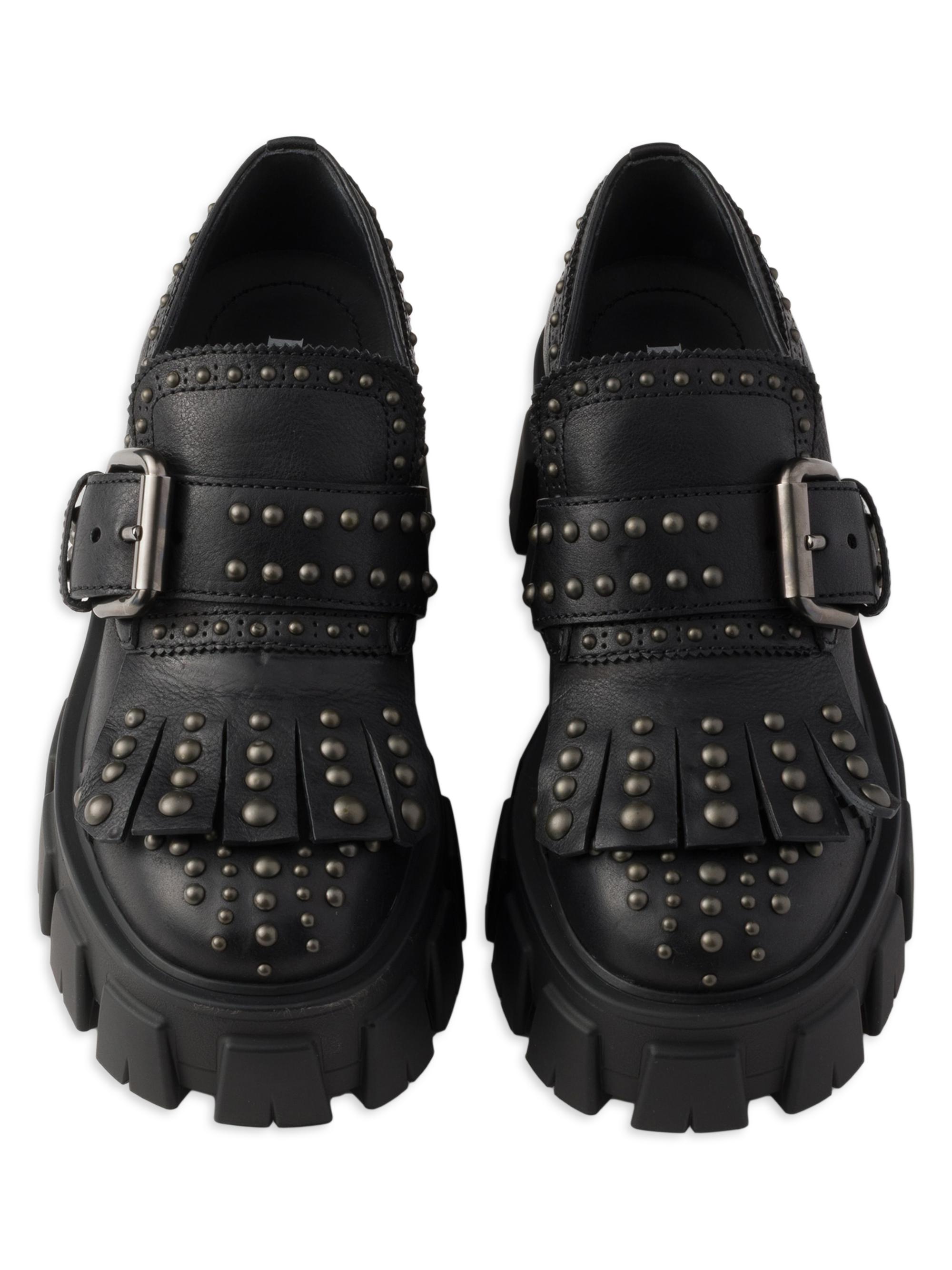 PRADA モノリス Prada Monolith Studded Leather Loafers | Saks Fifth Avenue