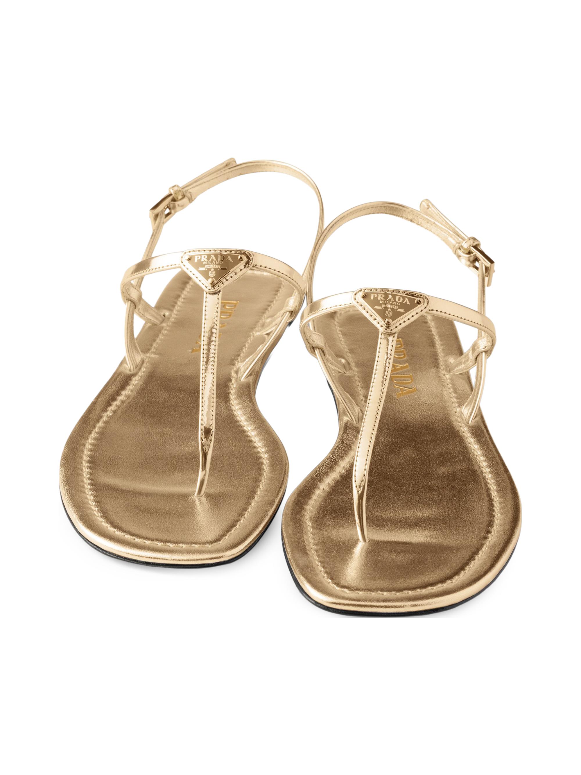 Prada Metallic Leather Thong Sandals | Saks Fifth Avenue