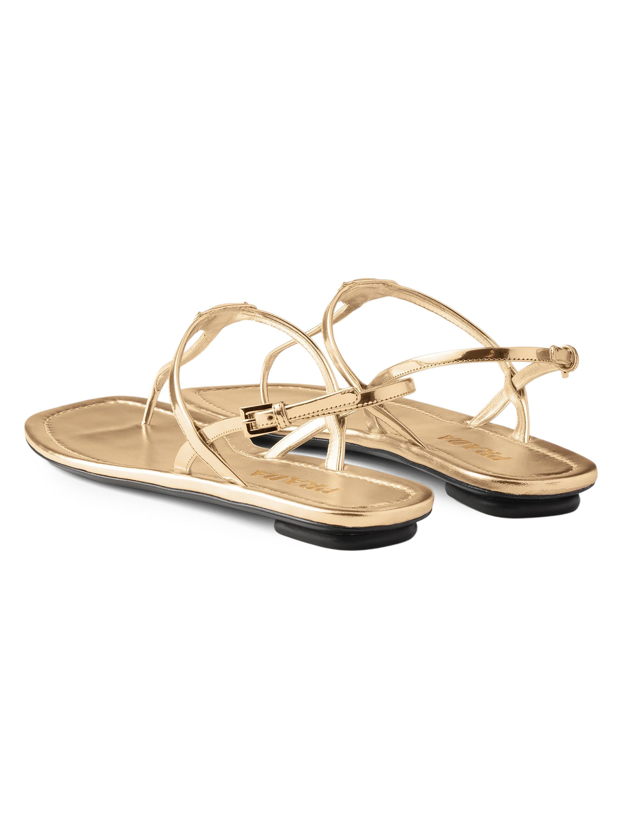 PRADA ボロタイ Prada Metallic Leather Thong Sandals | Saks Fifth Avenue