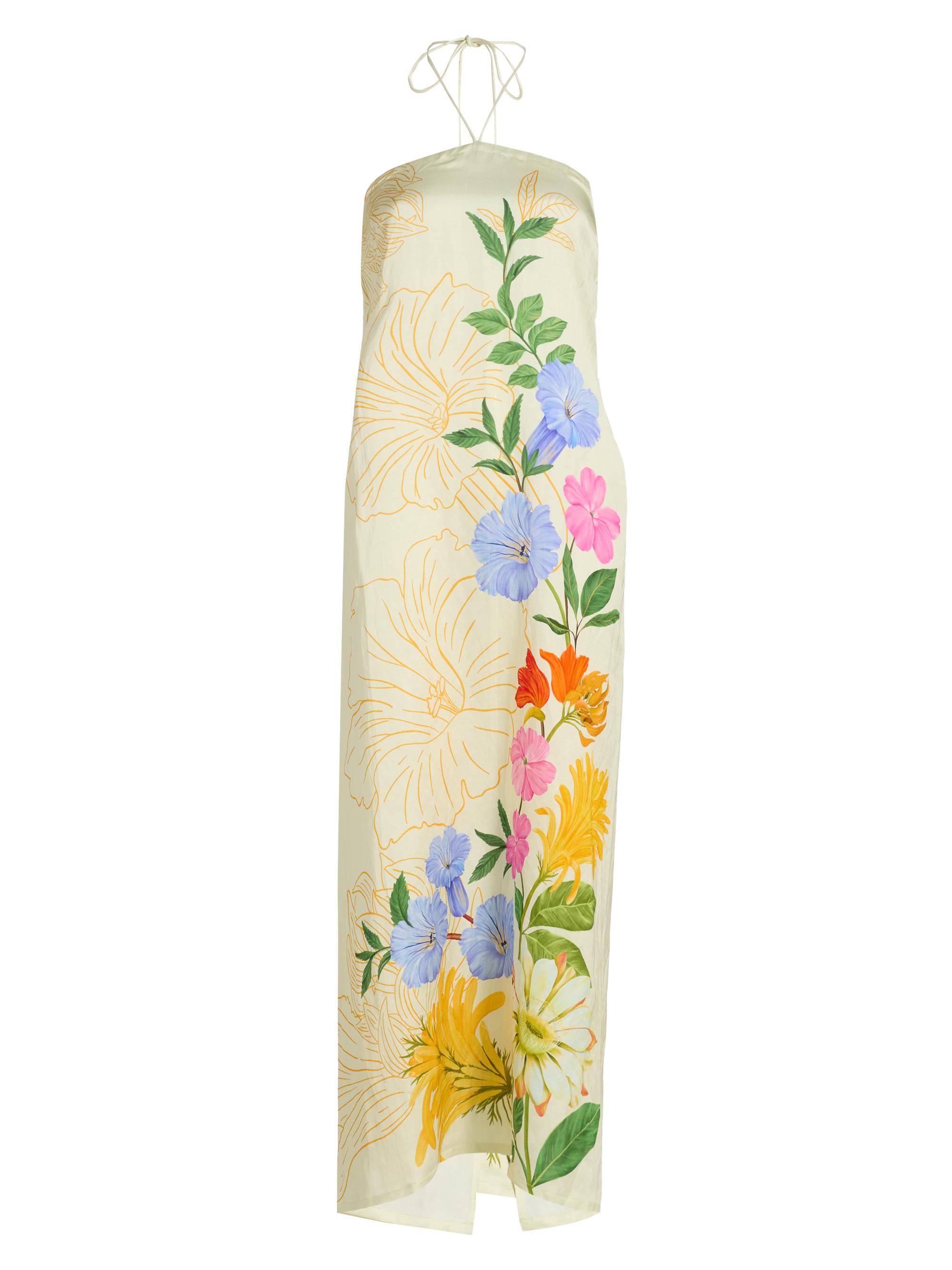 Verandah Women's Ammama Floral Garden Dress -  Multi Floral And Linear