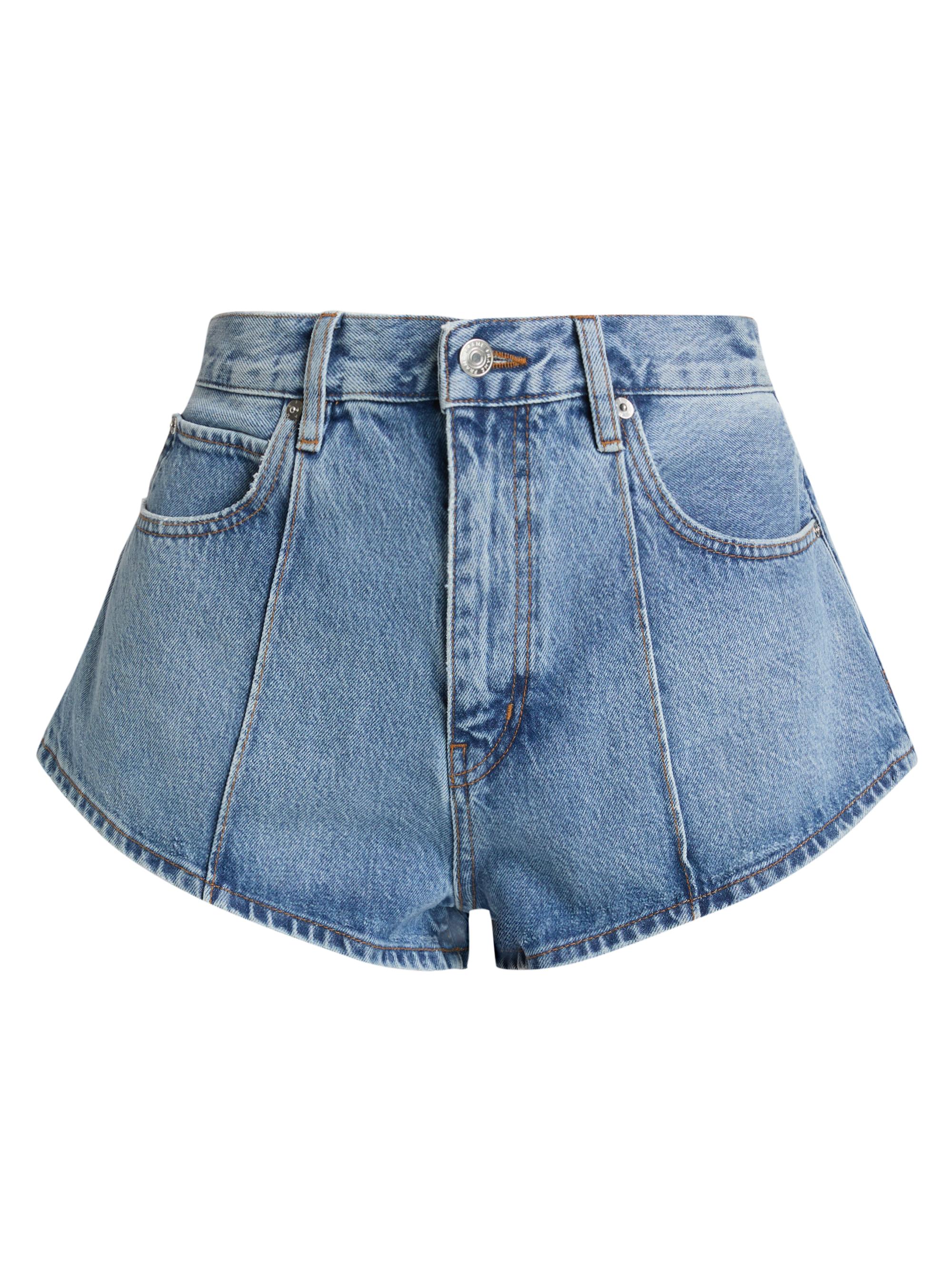 FRAME Women's The Tilt Seamed Denim Shorts - Juna