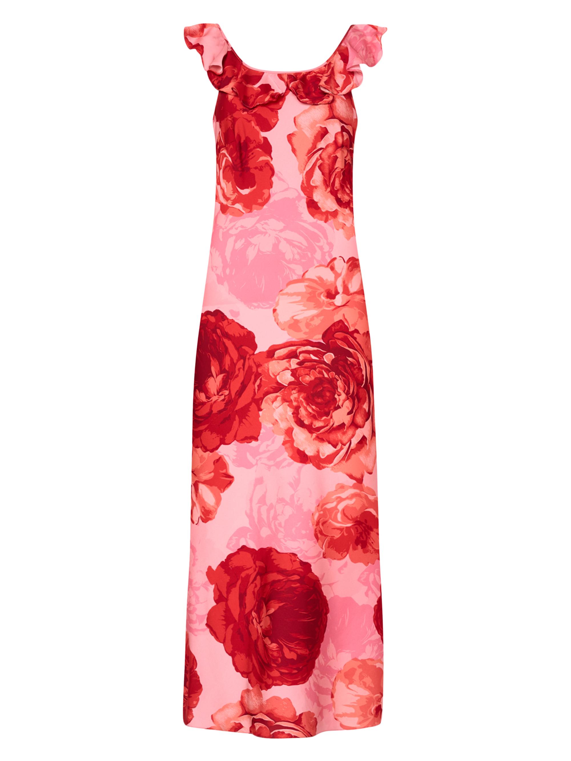 Milly Women's Scarlett Rose-Printed Midi-Dress - Pink Multi