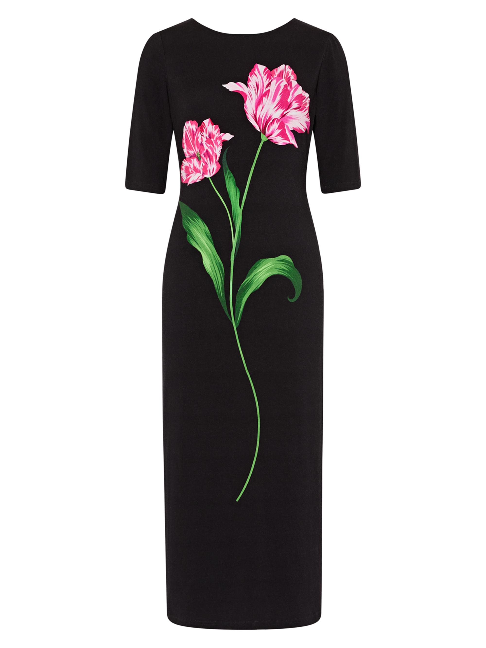 Milly Women's Abbygail Poppy Jersey Midi-Dress - Black Multi