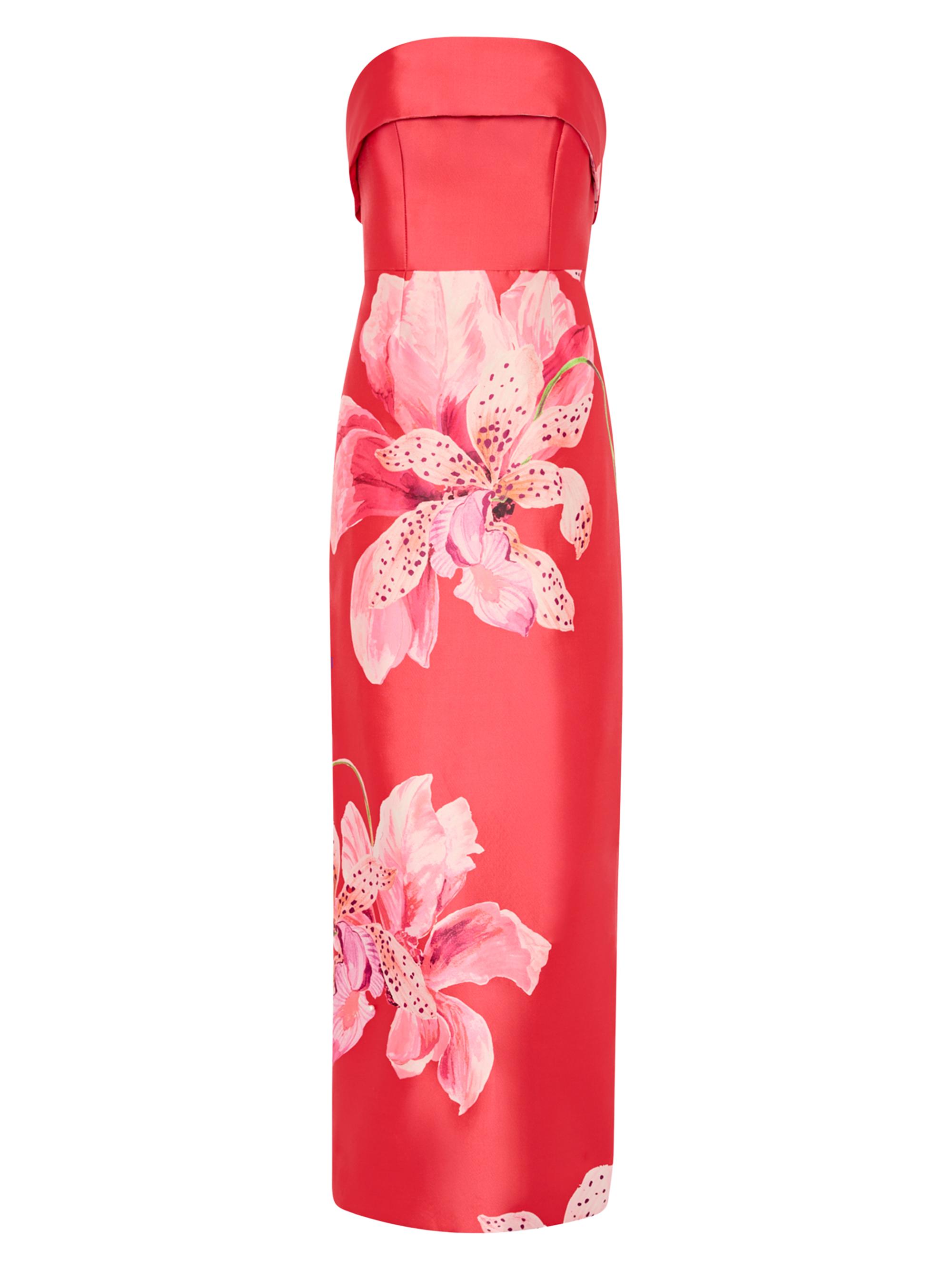 Milly Women's Ciara Printed Strapless Maxi Dress - Lipstick