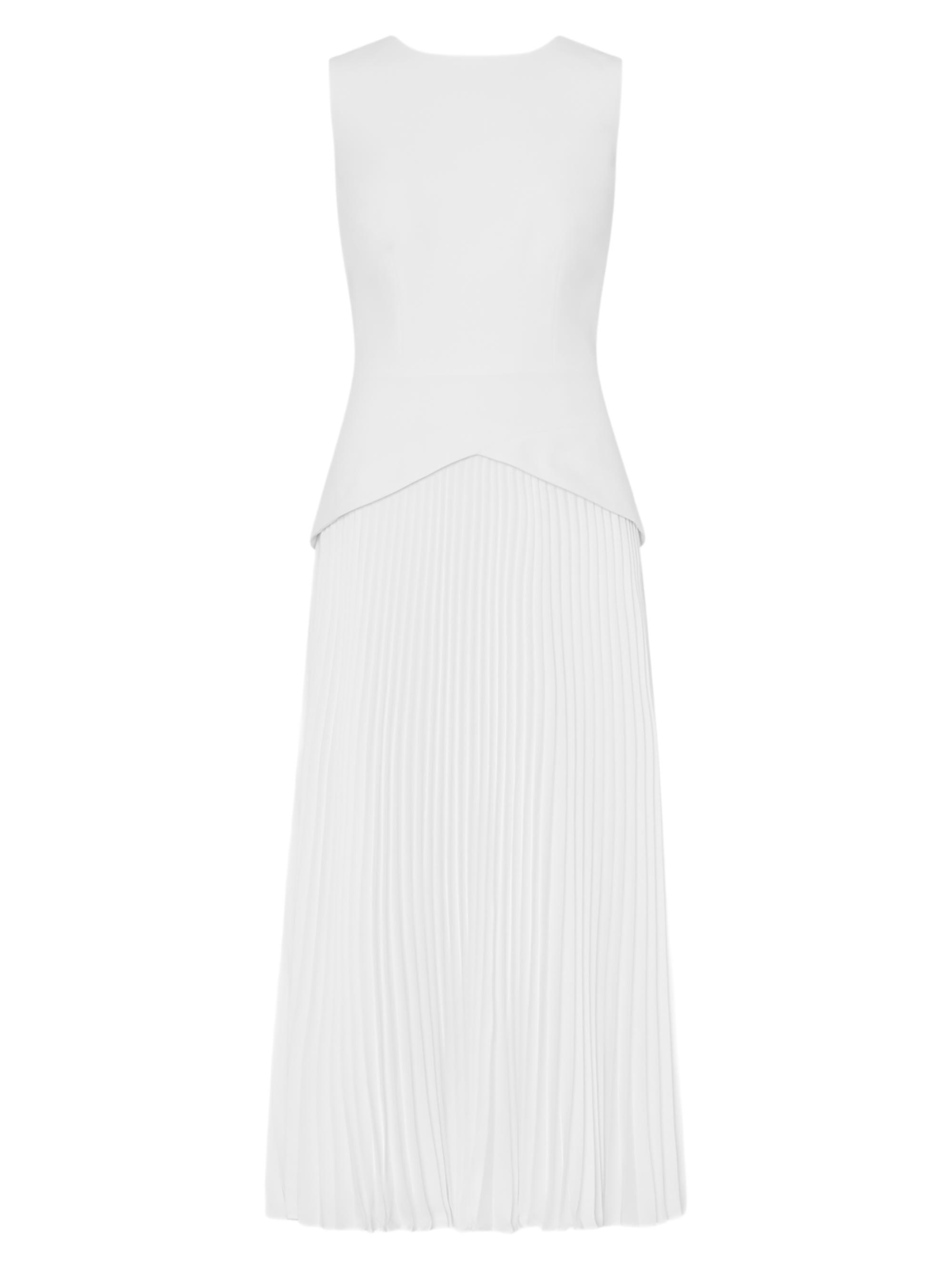 Milly Women's Helen Pleated Midi-Dress - Ecru