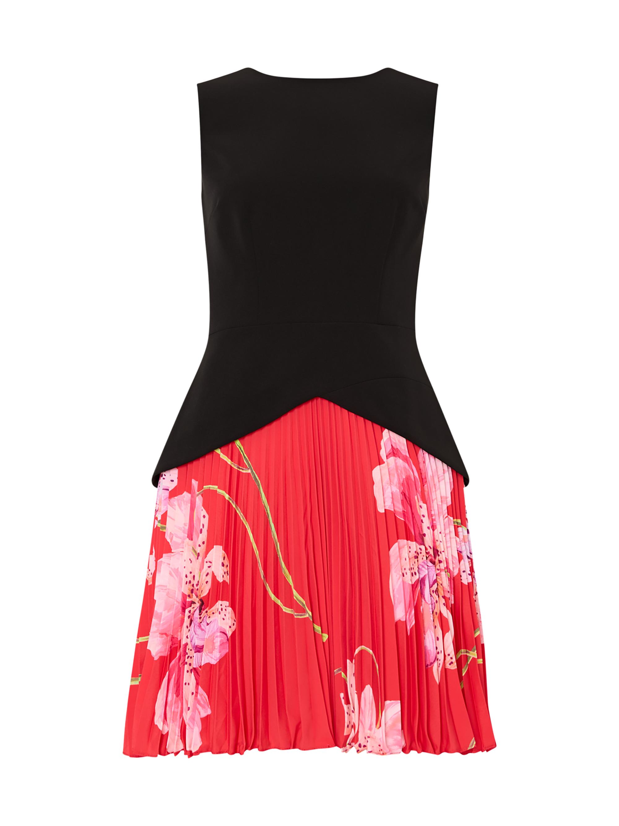 Milly Women's Haddy Printed Pleated Minidress - Black Red Multi