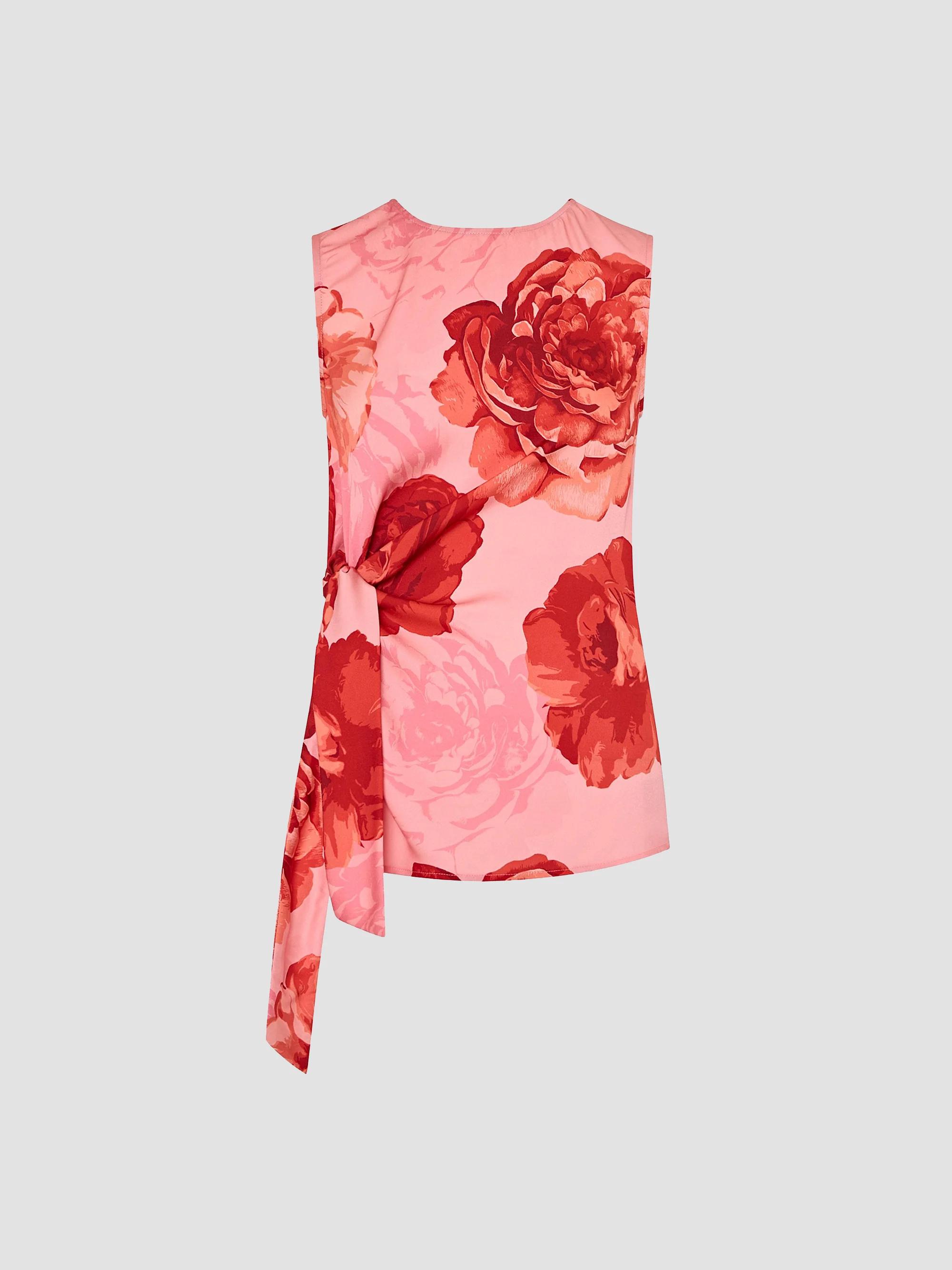 Milly Women's Serena Floral Sleeveless Top - Pink Multi - Size Small