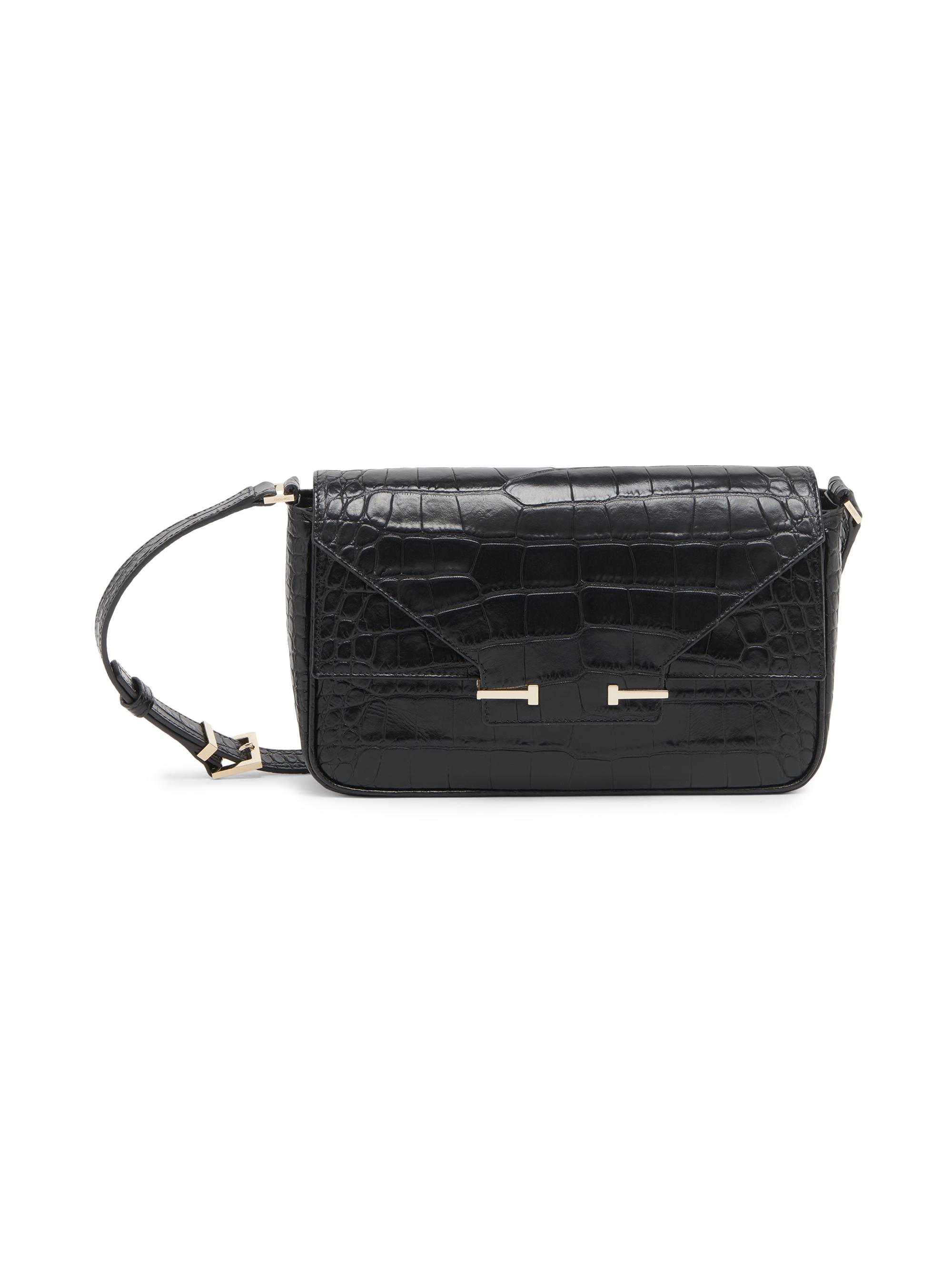 TOM FORD Women's  Croc-Embossed Leather Shoulder Bag - Black