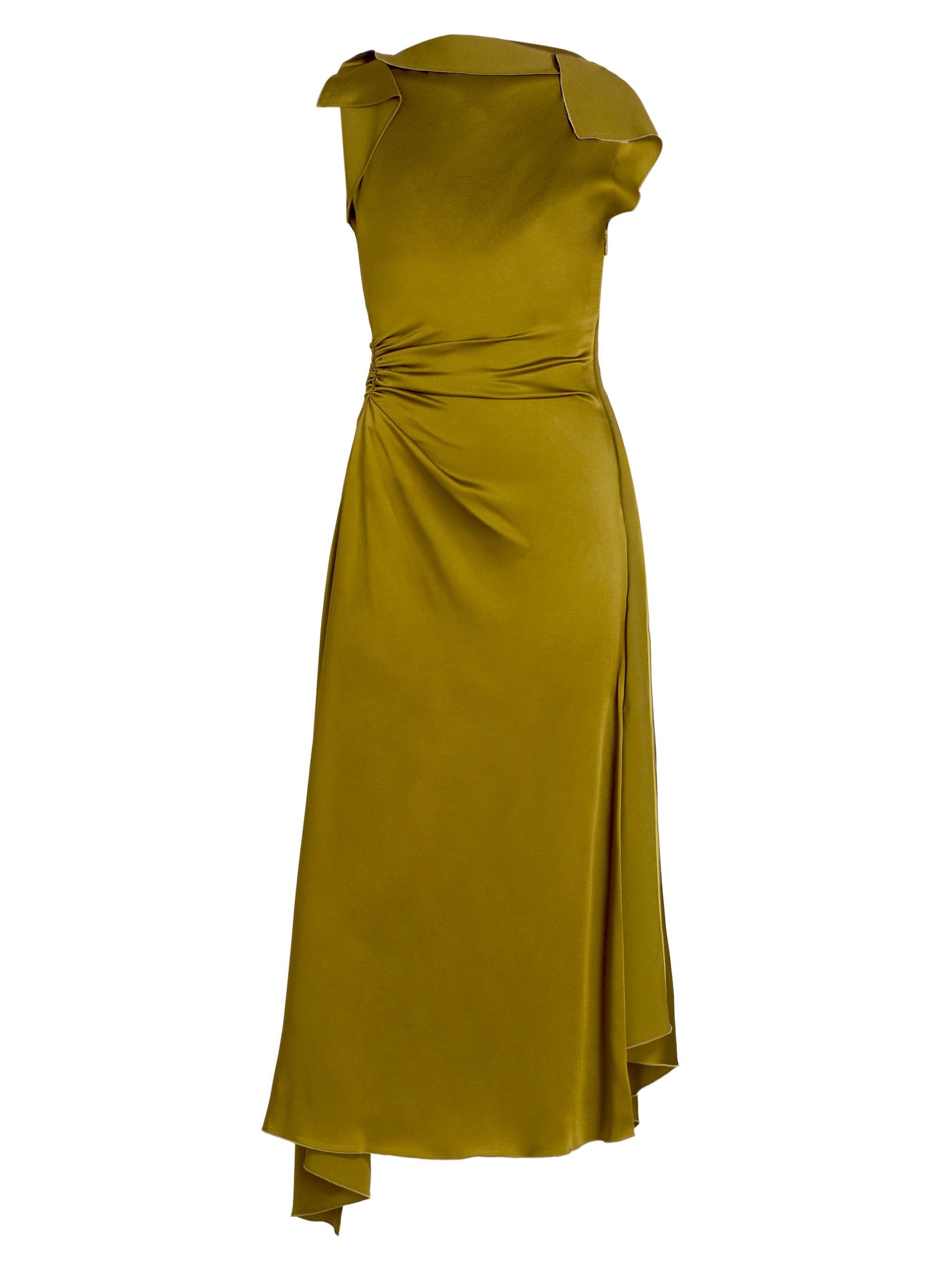 Victoria Beckham Women's Drape Bias-Cut Midi-Dress - Moss | Thumbnail 8