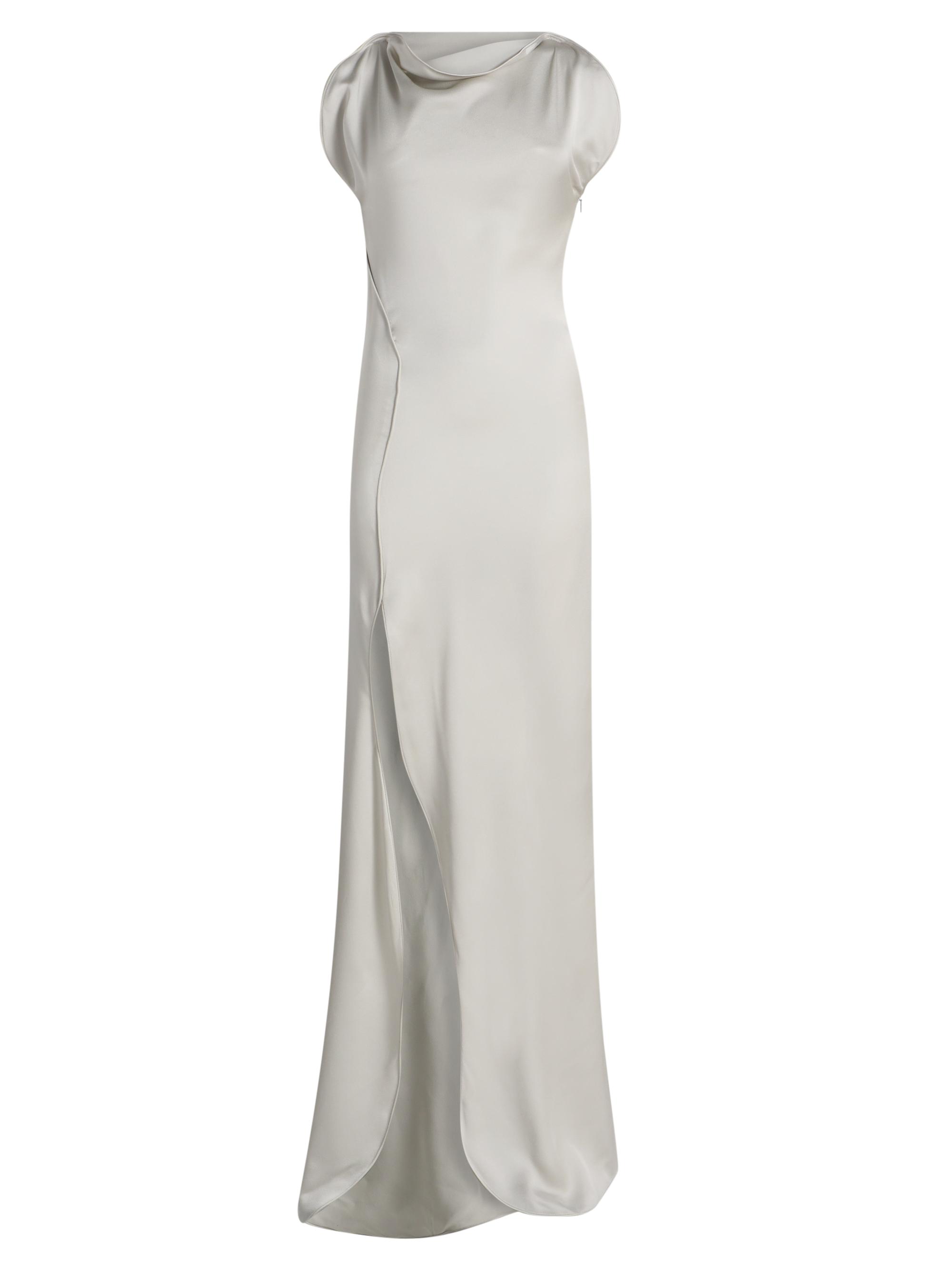 Victoria Beckham Women's Satin Cord Split Side Gown - Magnesium | Thumbnail 8