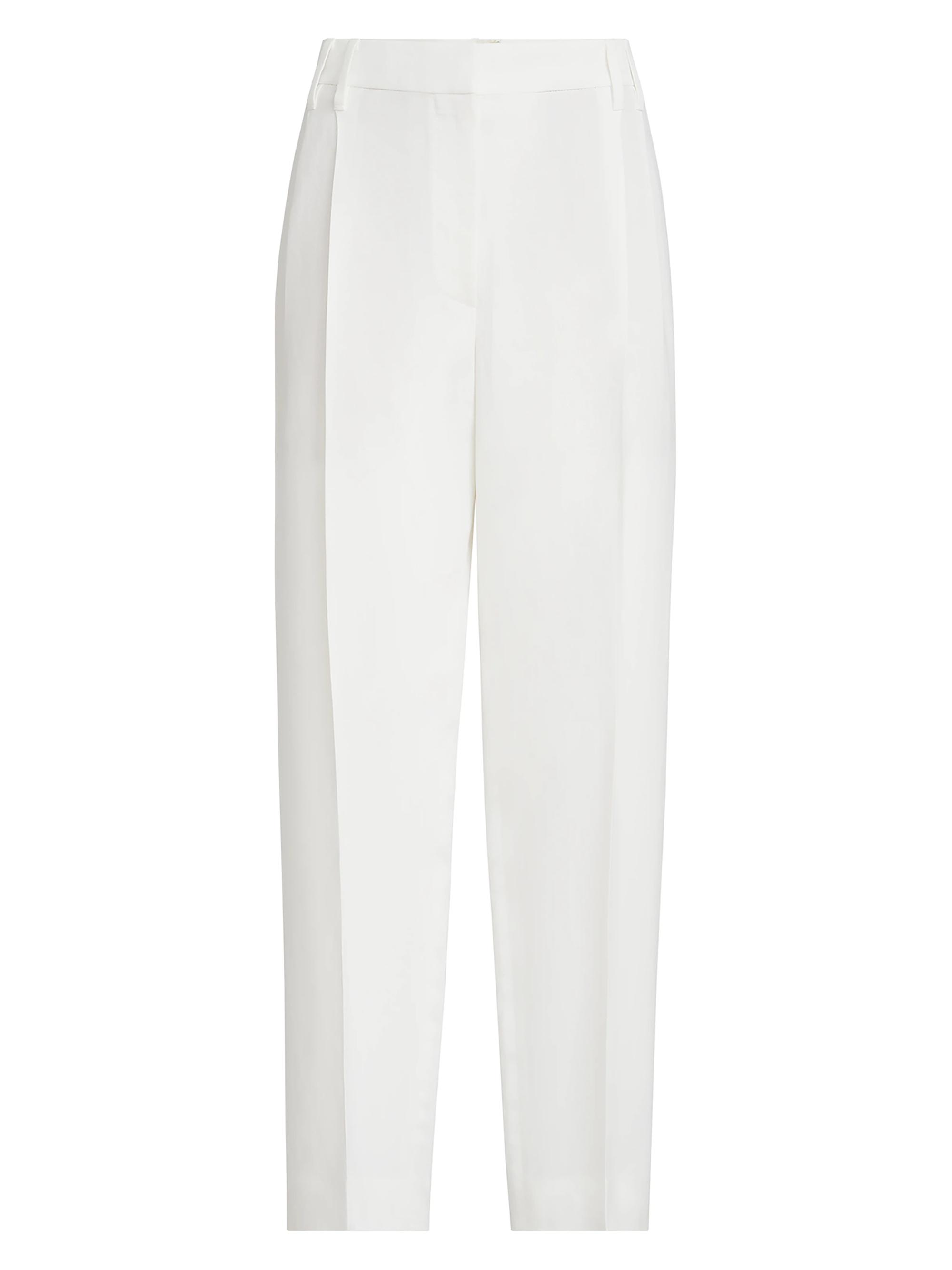 Brunello Cucinelli Women's Viscose and Linen Fluid Twill Slouchy Trousers - White
