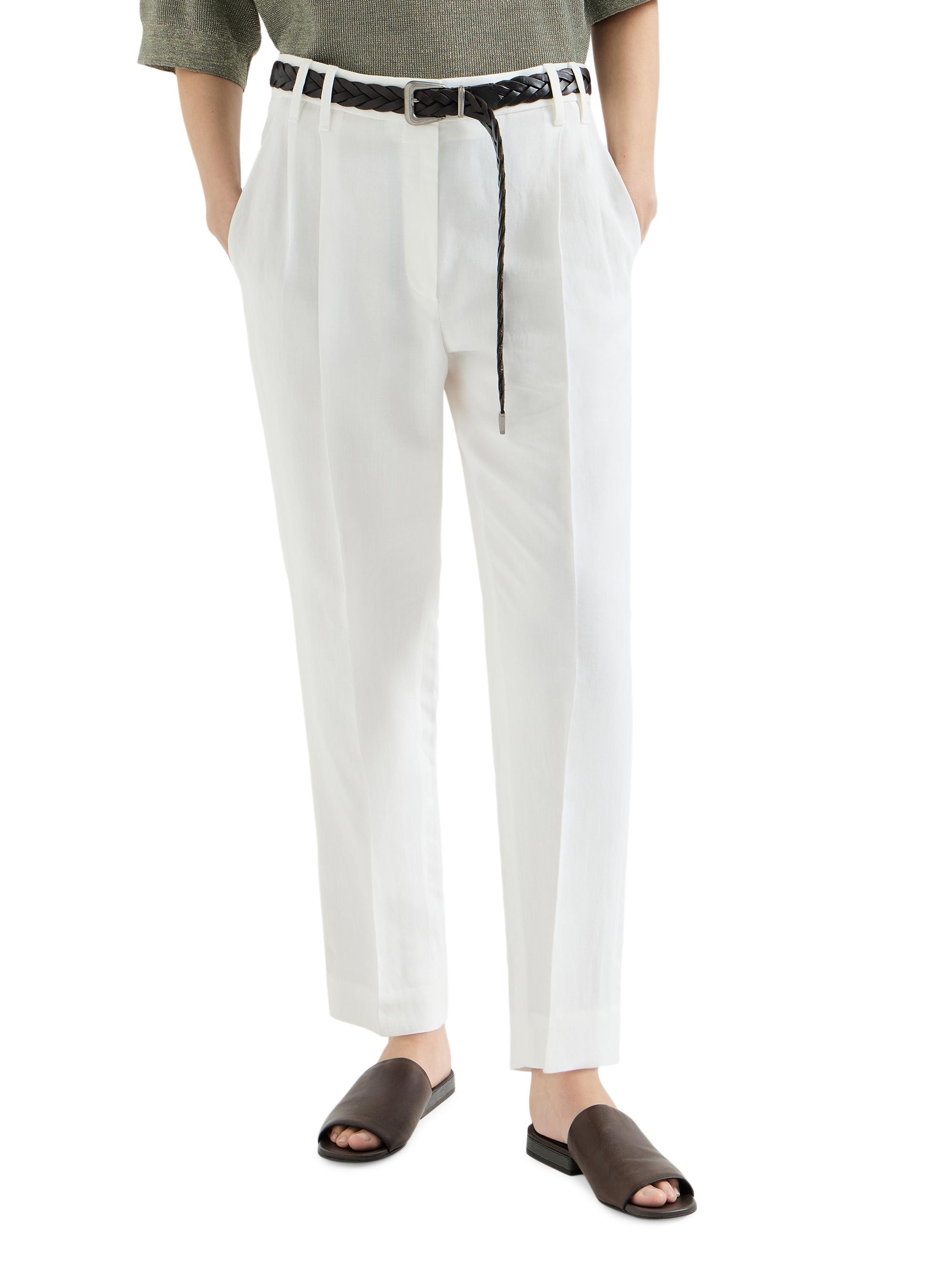 Viscose and Linen Fluid Twill Slouchy Trousers