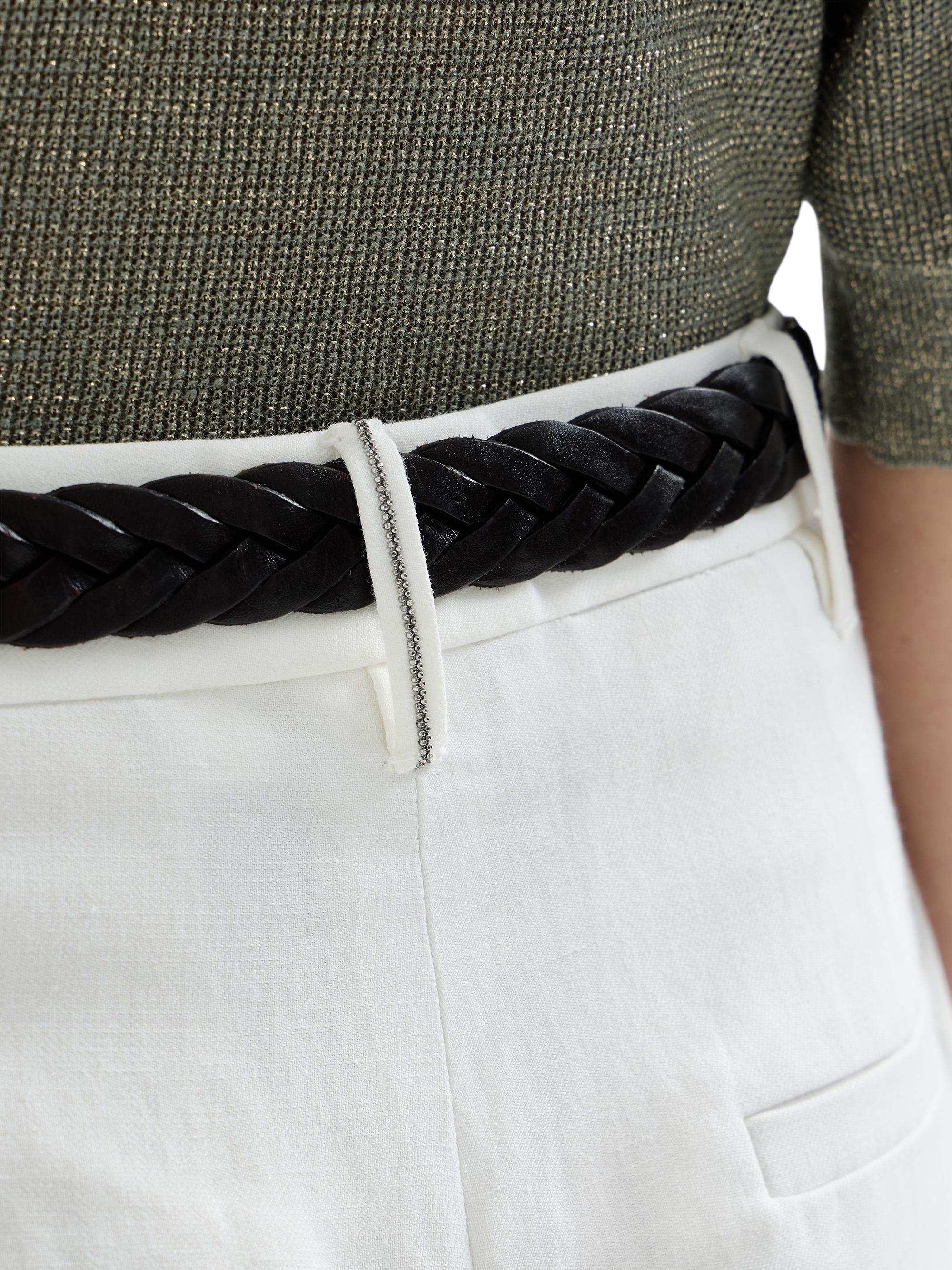 Viscose and Linen Fluid Twill Slouchy Trousers