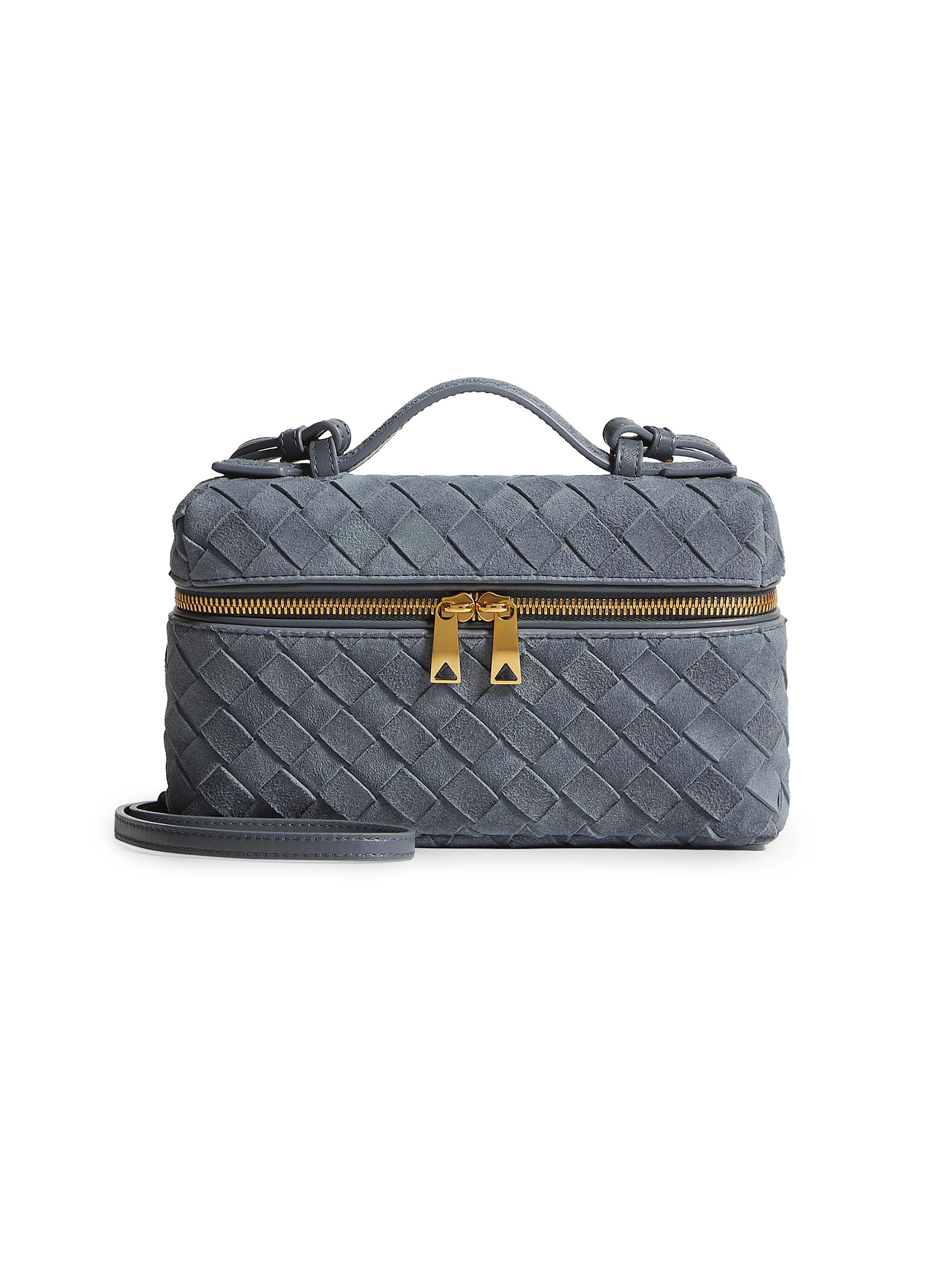 Bottega Veneta Women's Bang Bang Intrecciato Suede Vanity Case - Cloudy