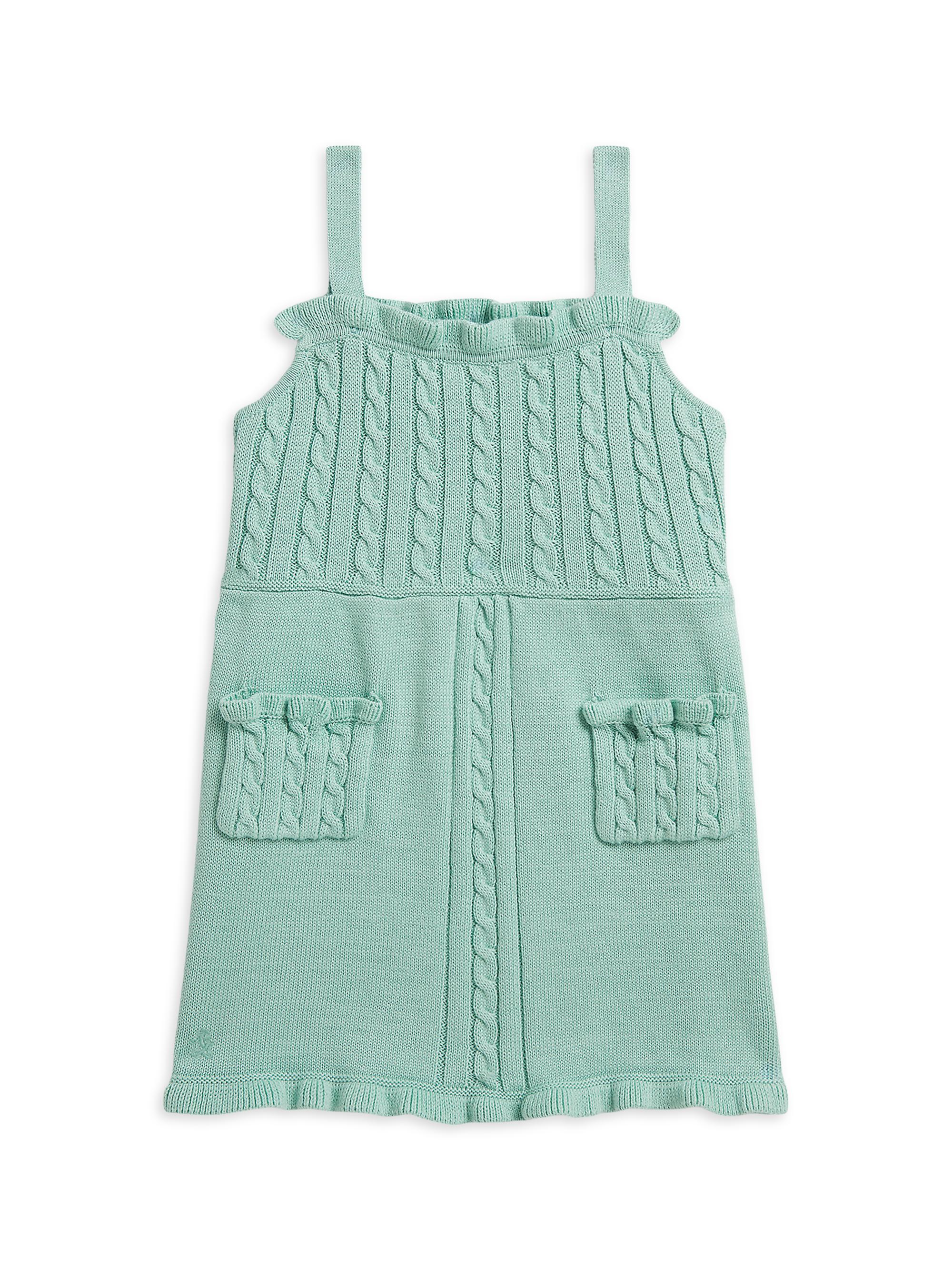 Polo Ralph Lauren Baby Girl's Mini Cable-Knit Cotton Dress - Celadon 9 Months