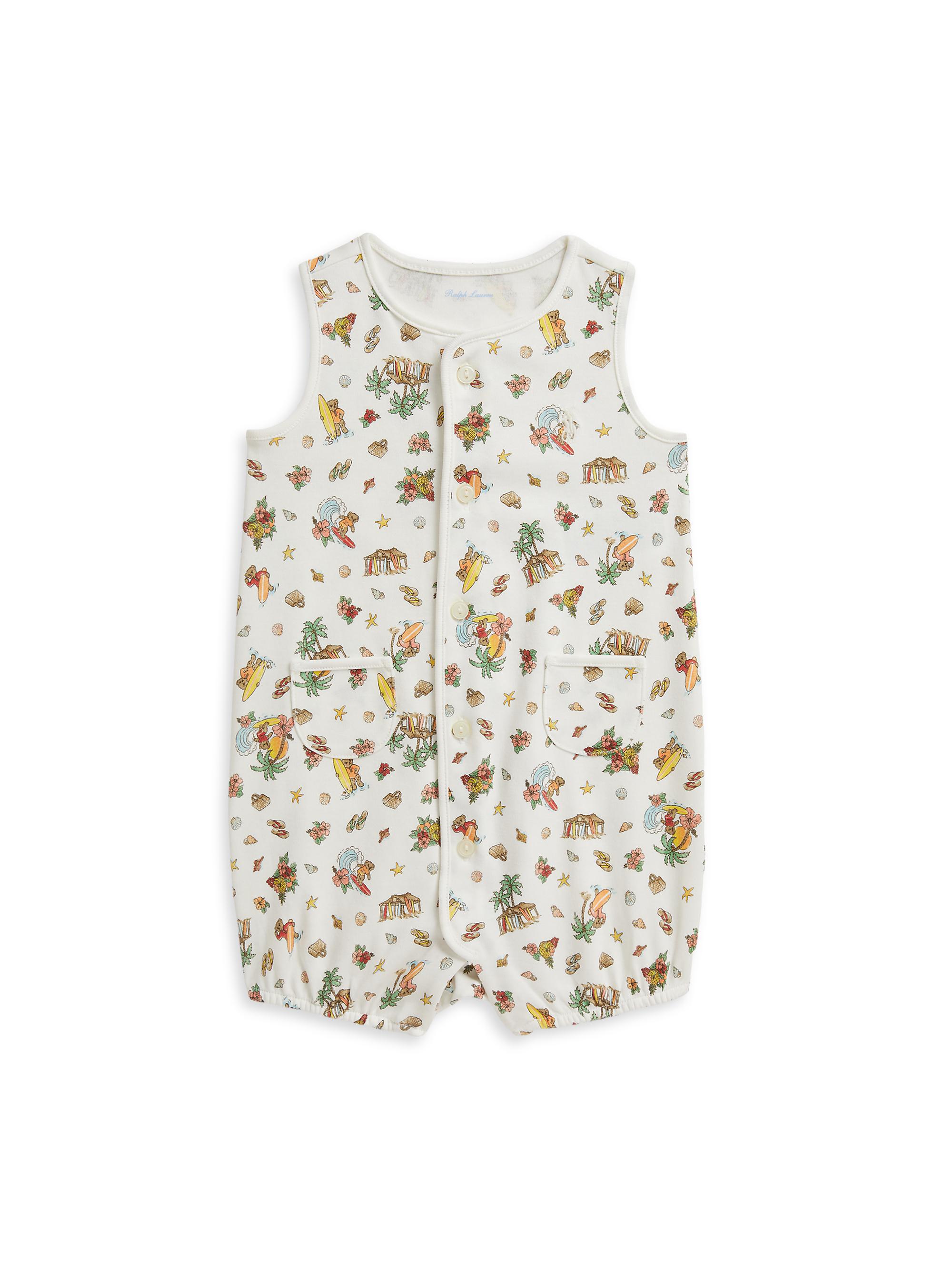 Polo Ralph Lauren Baby's Polo Bear Tropical Cotton Shortall - Bearadise 9 Months
