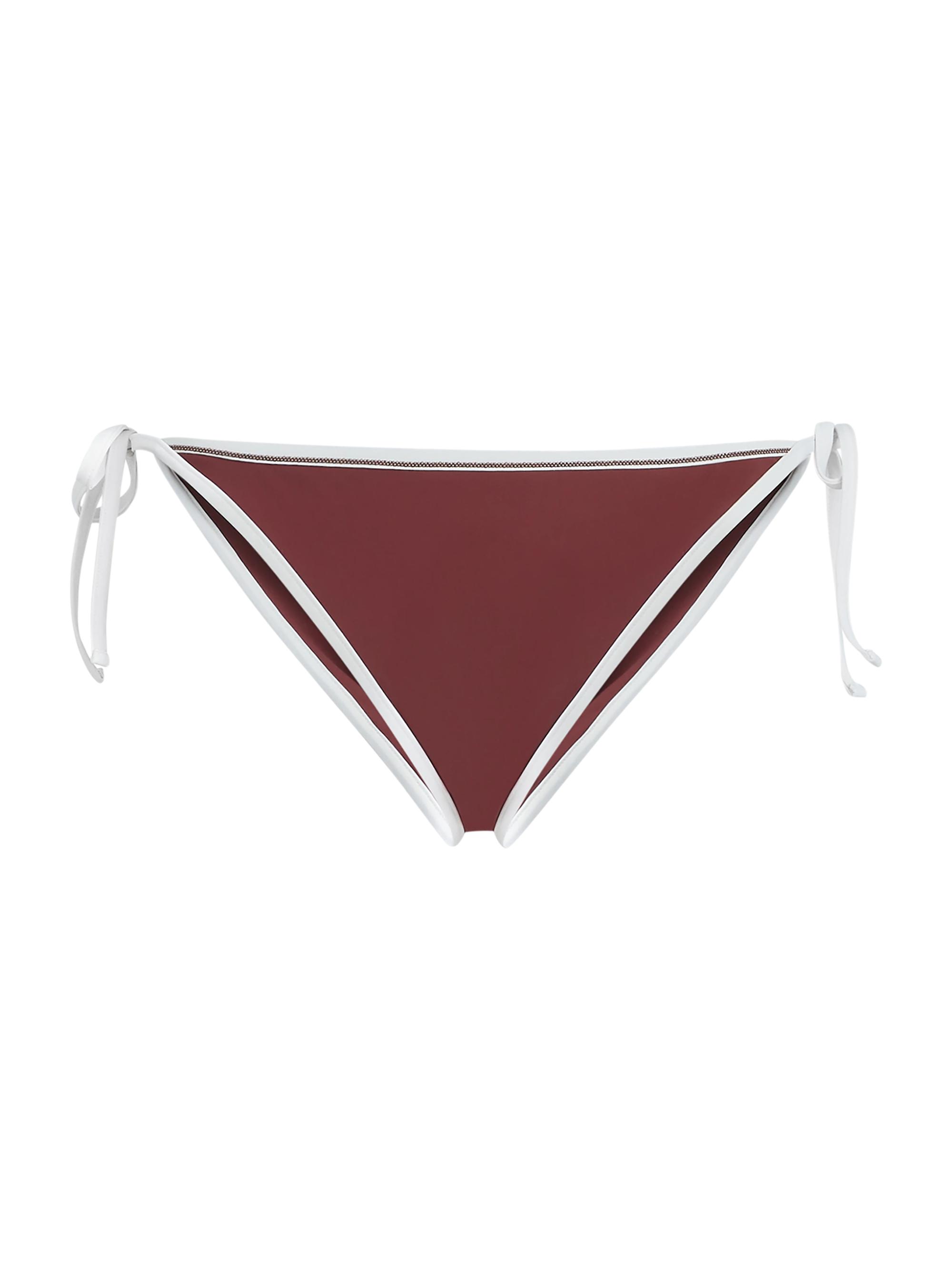 Brunello Cucinelli Women's Techno Jersey Bikini Bottoms With Monili - Bordeaux