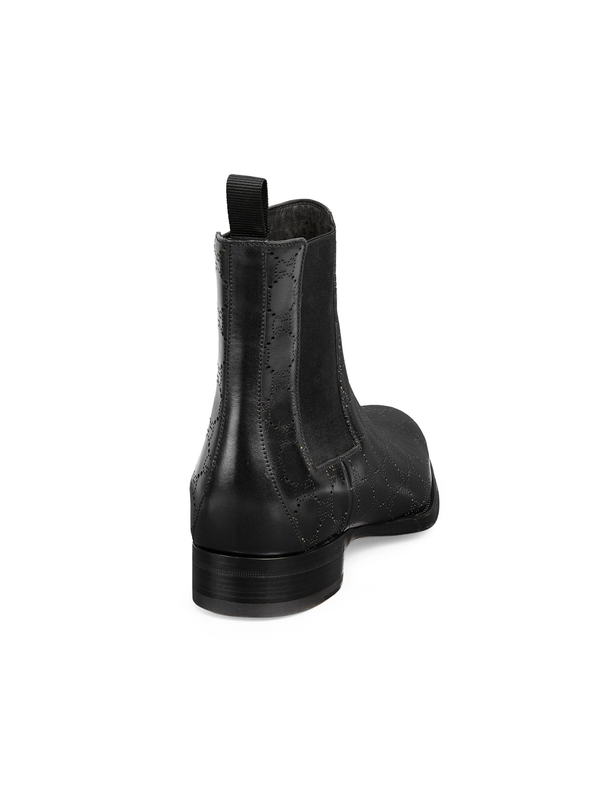 Gucci Iggy GG Monogram Leather Chelsea Boots | Saks Fifth Avenue display picture 1