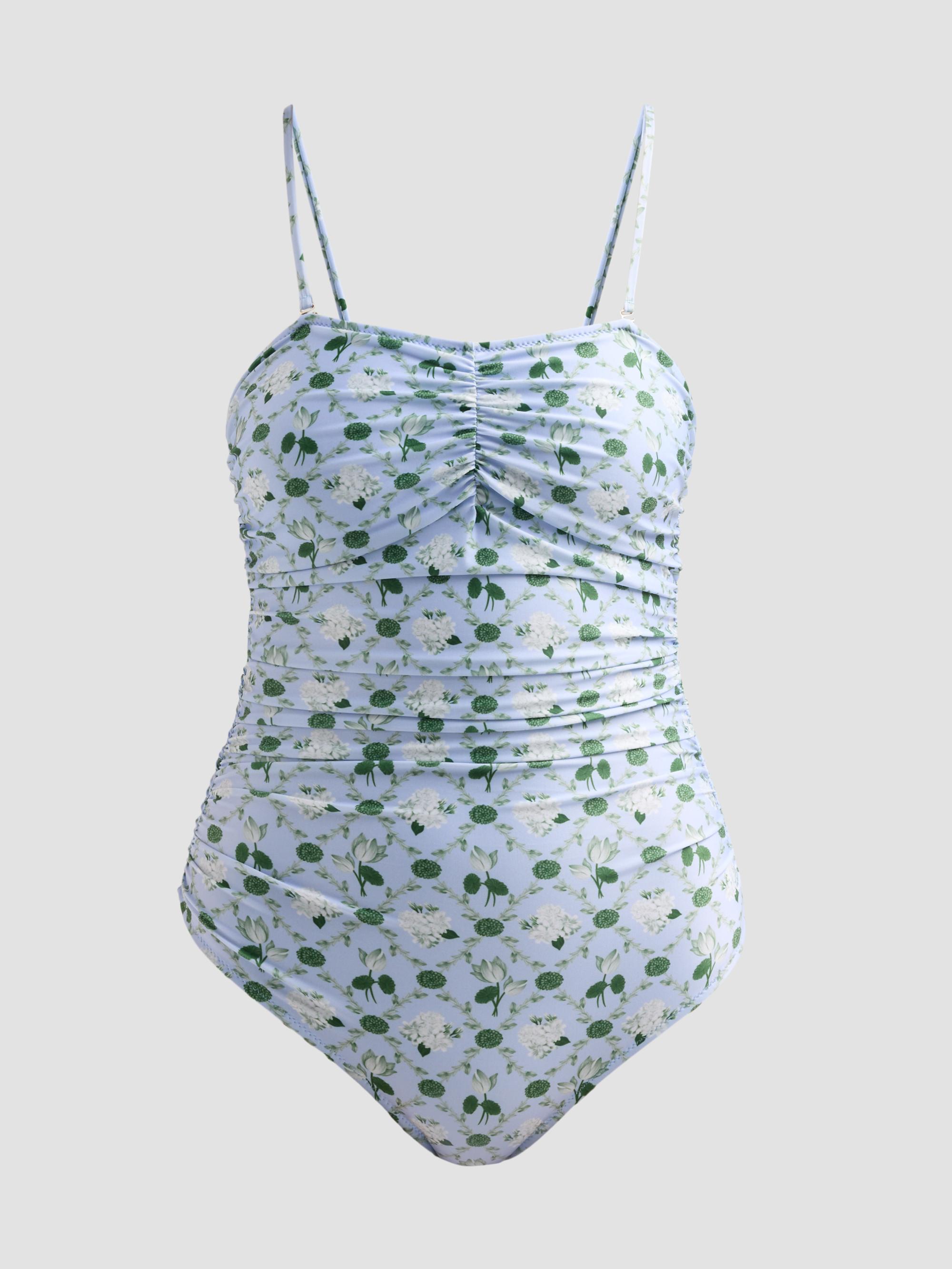 Verandah Women's Ammama Floral Ruched One-Piece Swimsuit - Ice Blue | Thumbnail 5