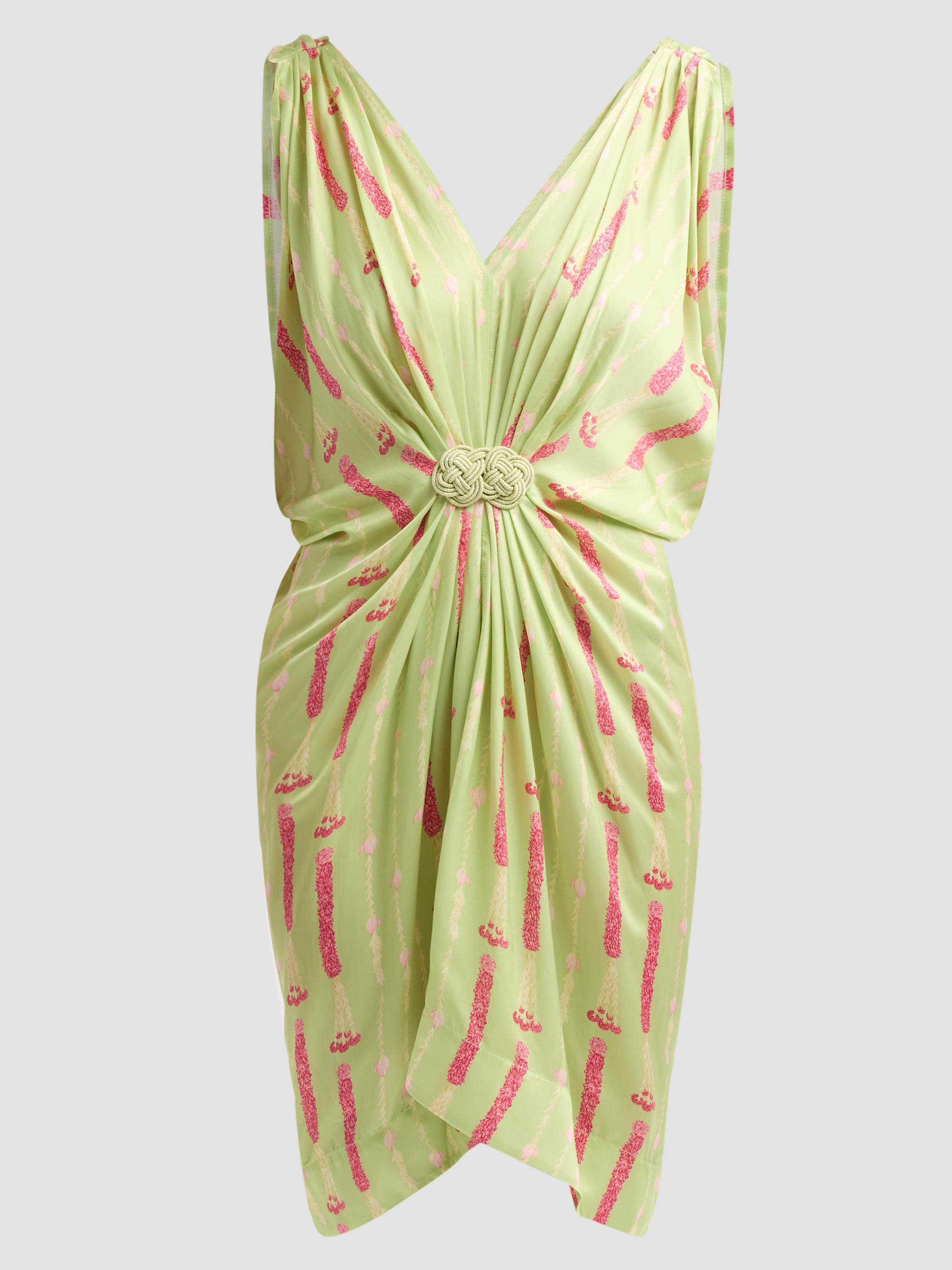 Verandah Women's Ammama Draped Mini Dress - Sage Green | Thumbnail 6
