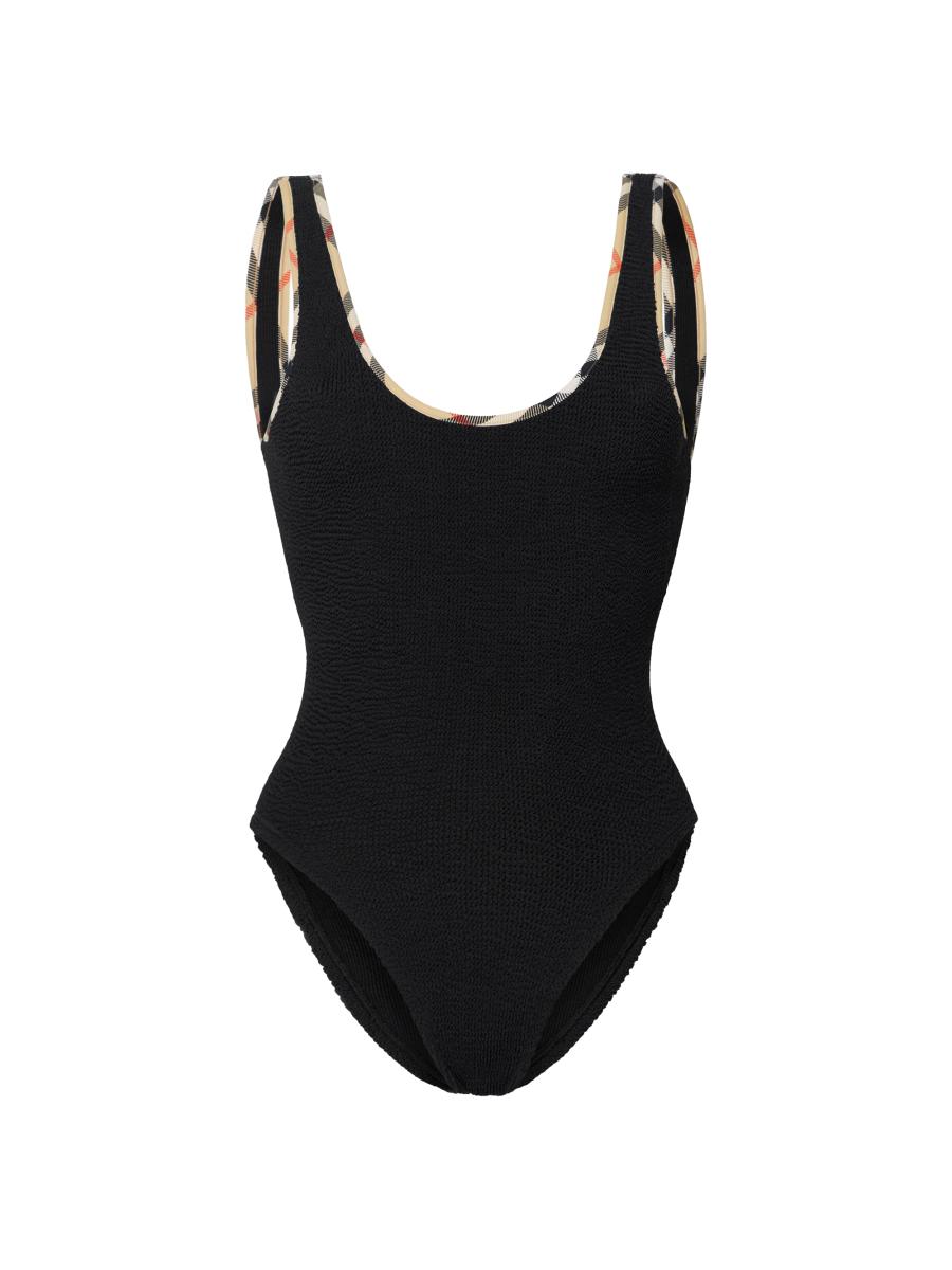 Burberry Burberry x Hunza G Faye Check Trim One-Piece Swimsuit