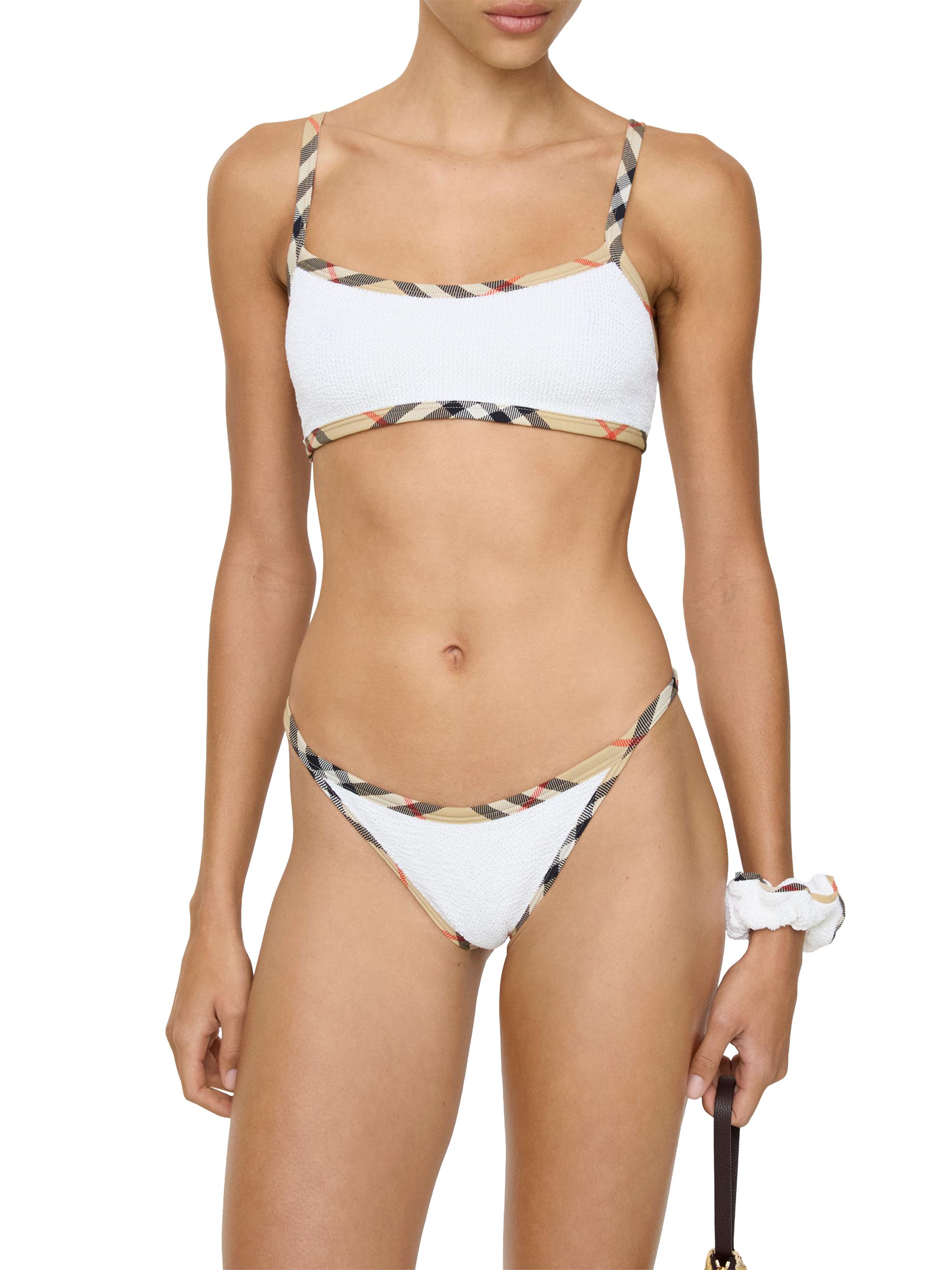 Burberry Burberry x Hunza G Tyler Check Trim Bikini | Saks Fifth