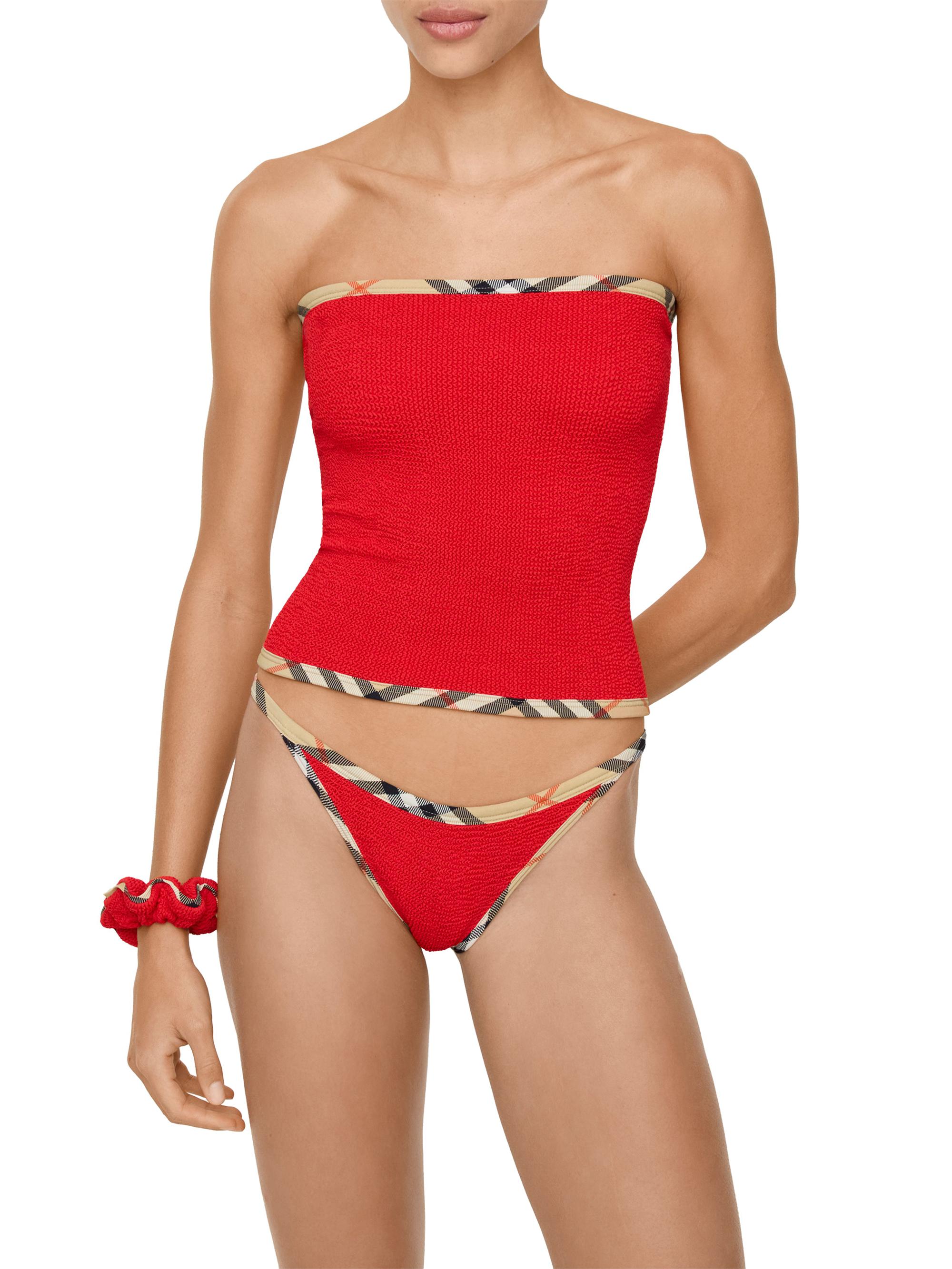 Burberry Burberry x Hunza G Devyn Check Trim Swim Skirt/Tube Top