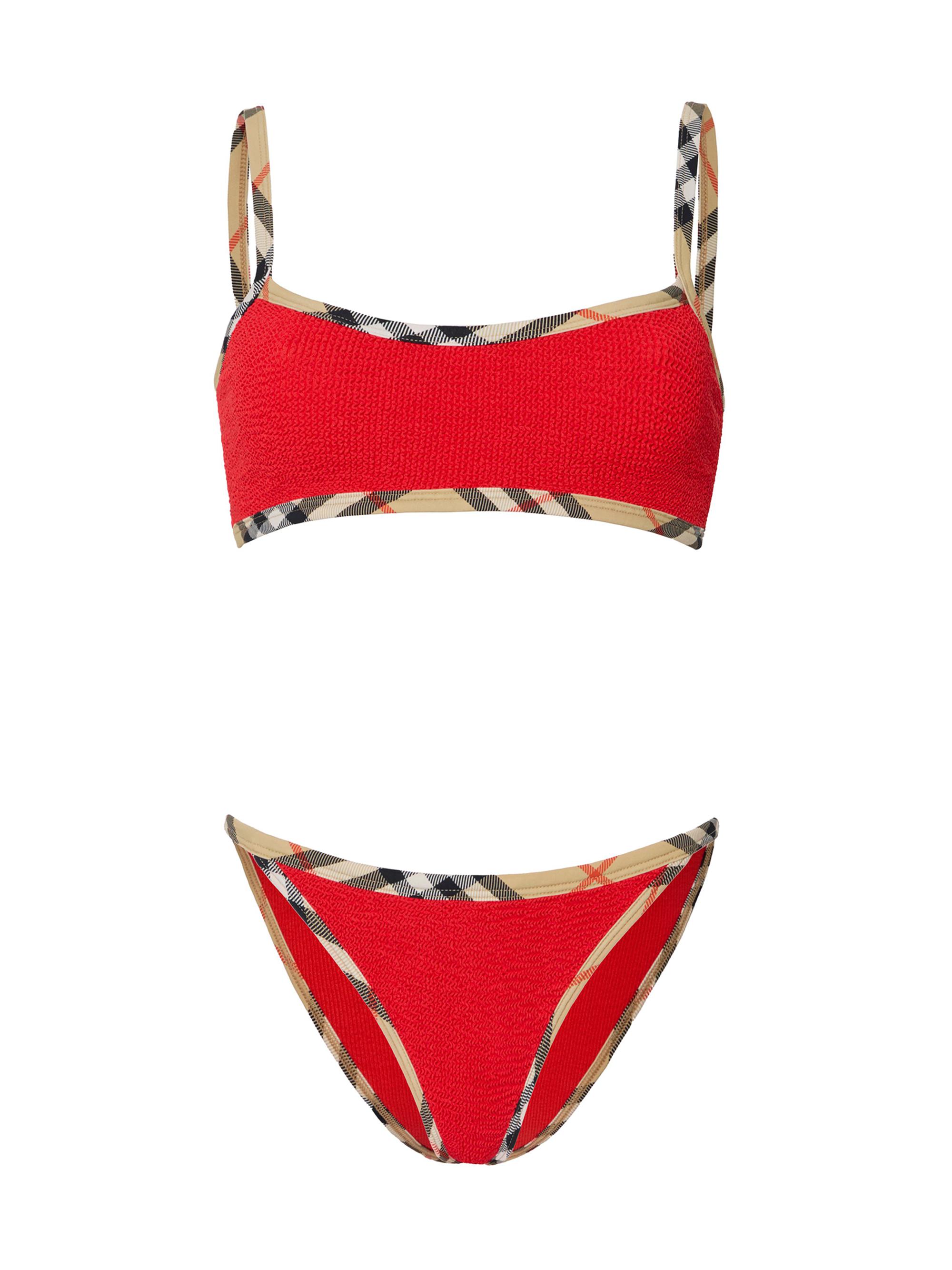 Burberry Burberry x Hunza G Tyler Check Trim Bikini | Saks Fifth