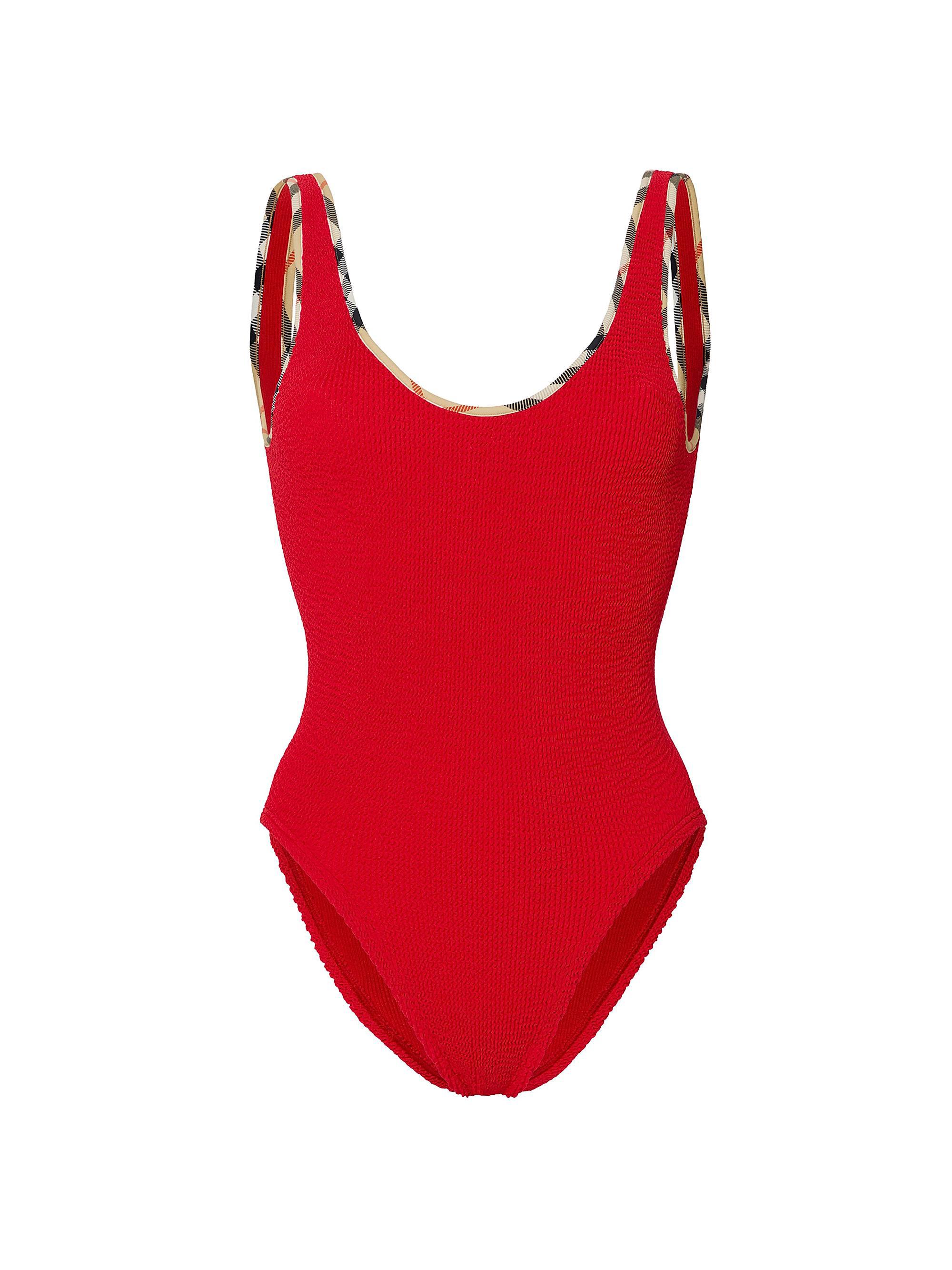 Burberry Burberry x Hunza G Faye Check Trim One-Piece Swimsuit