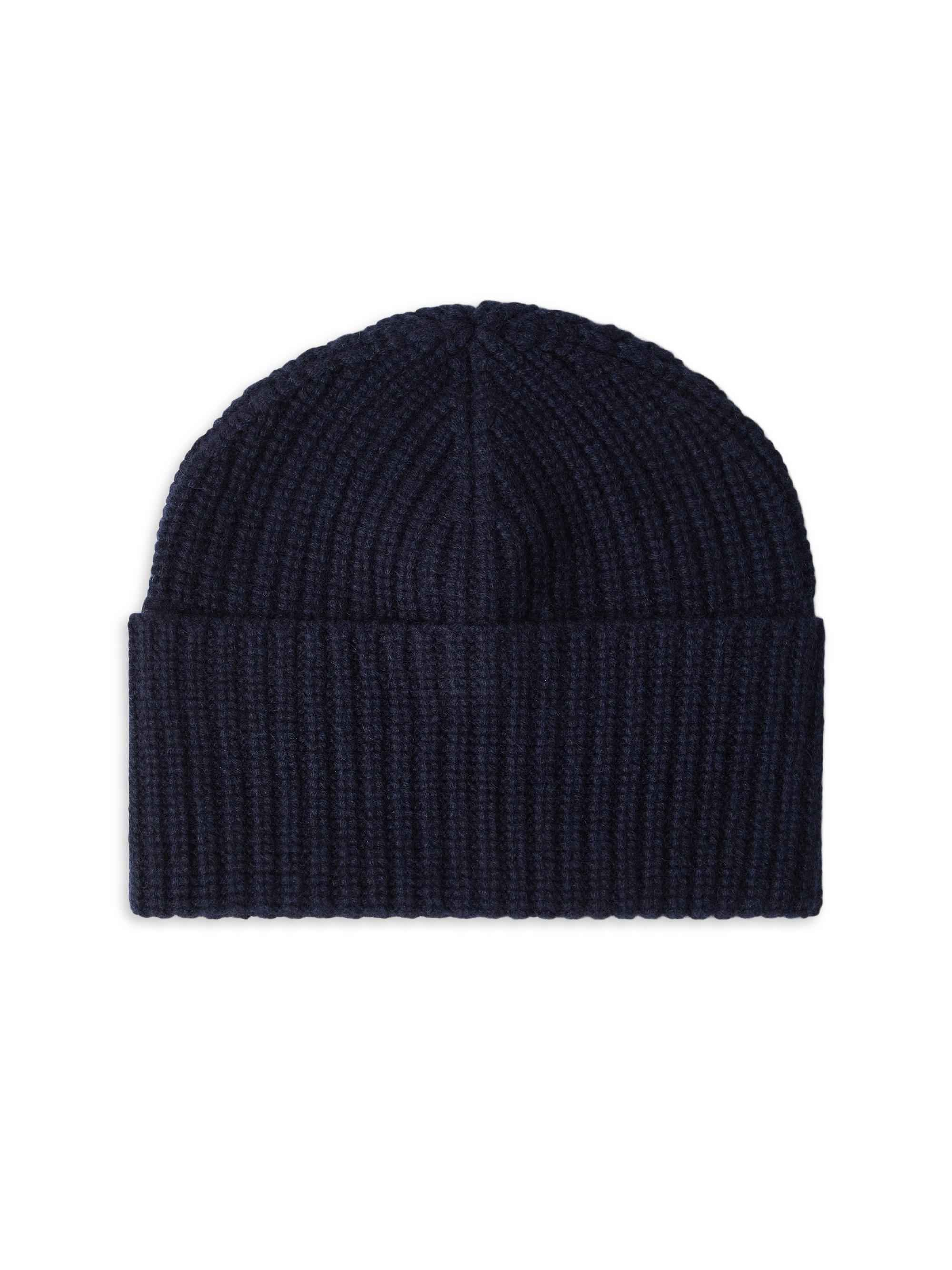 Brunello Cucinelli Men's Cashmere English Rib Knit Beanie - Navy Blue
