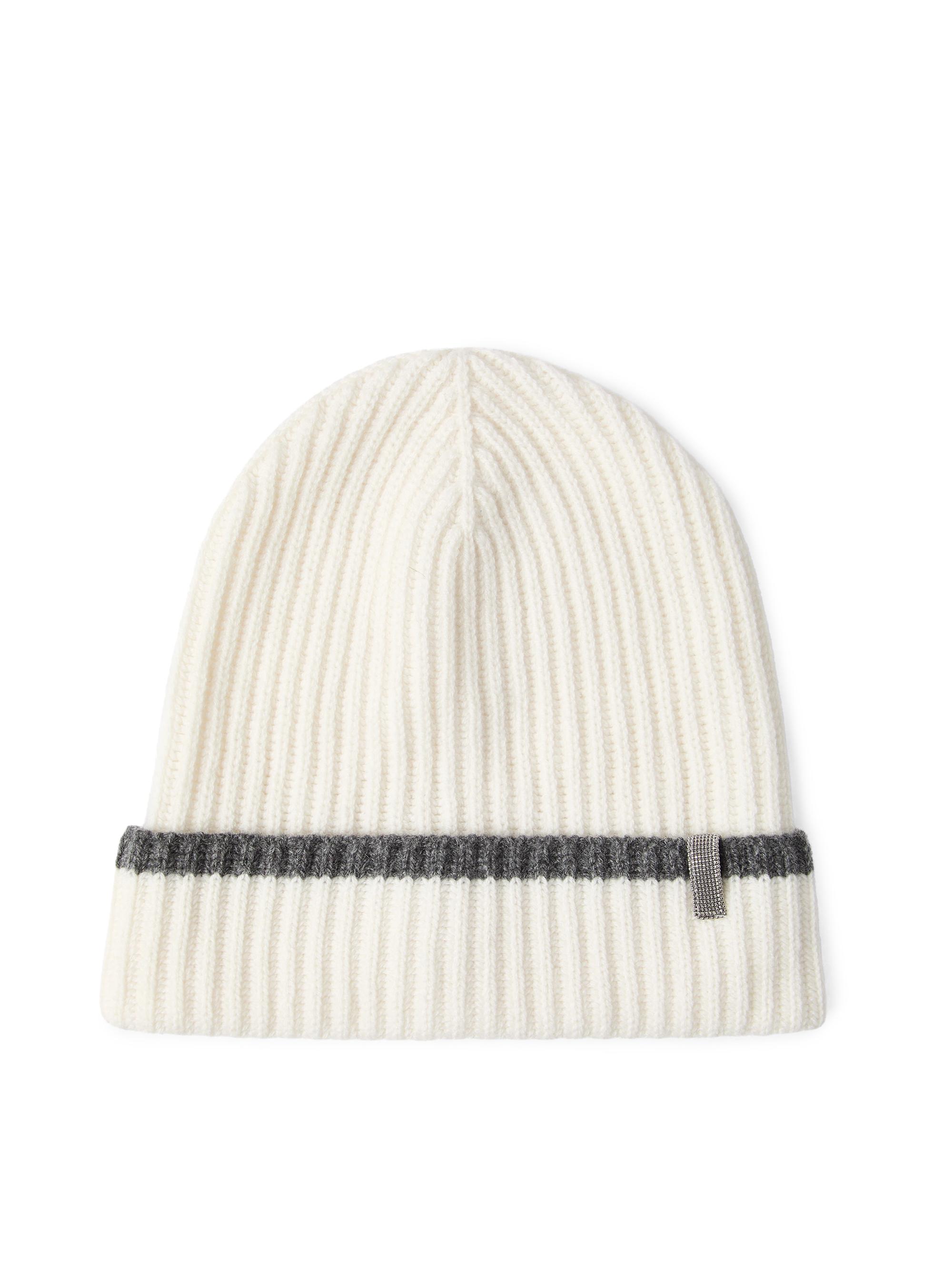 Brunello Cucinelli Women's Cashmere English Rib Knit Beanie with Monili - Panama