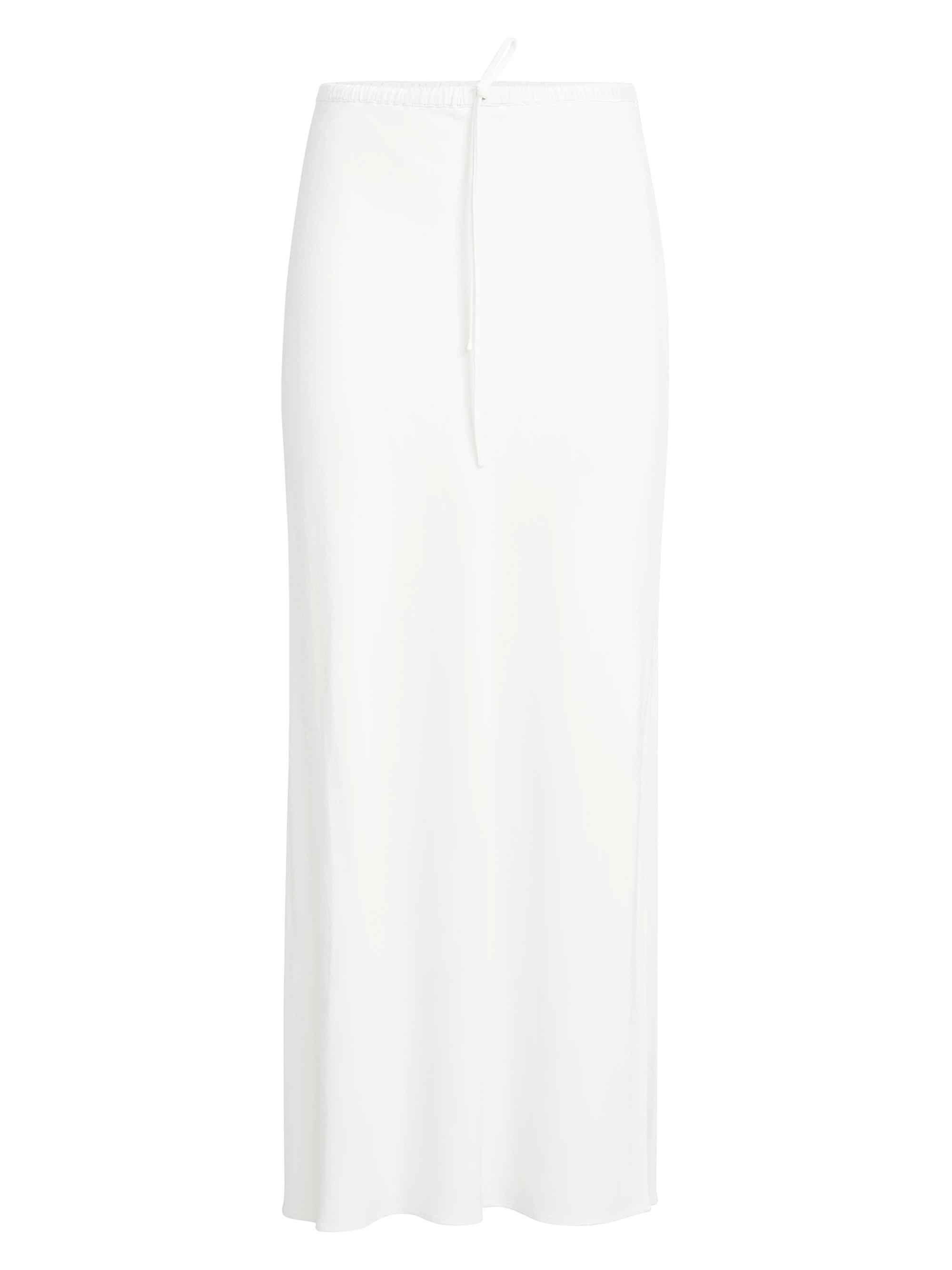 Brunello Cucinelli Women's Silk and Acetate Crêpe Cady Fluid Skirt - White