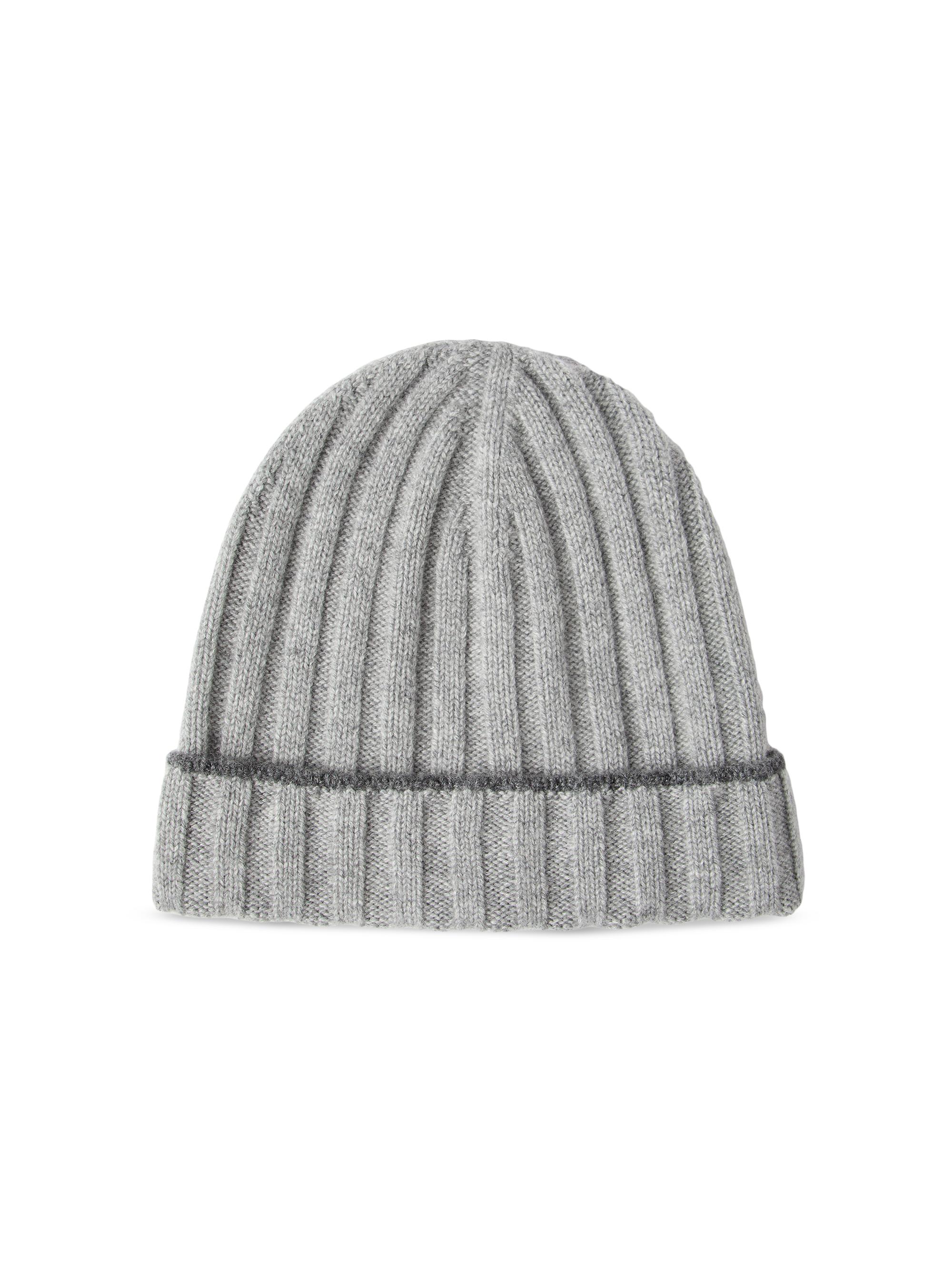 Brunello Cucinelli Men's Cashmere Rib Knit Beanie - Grey