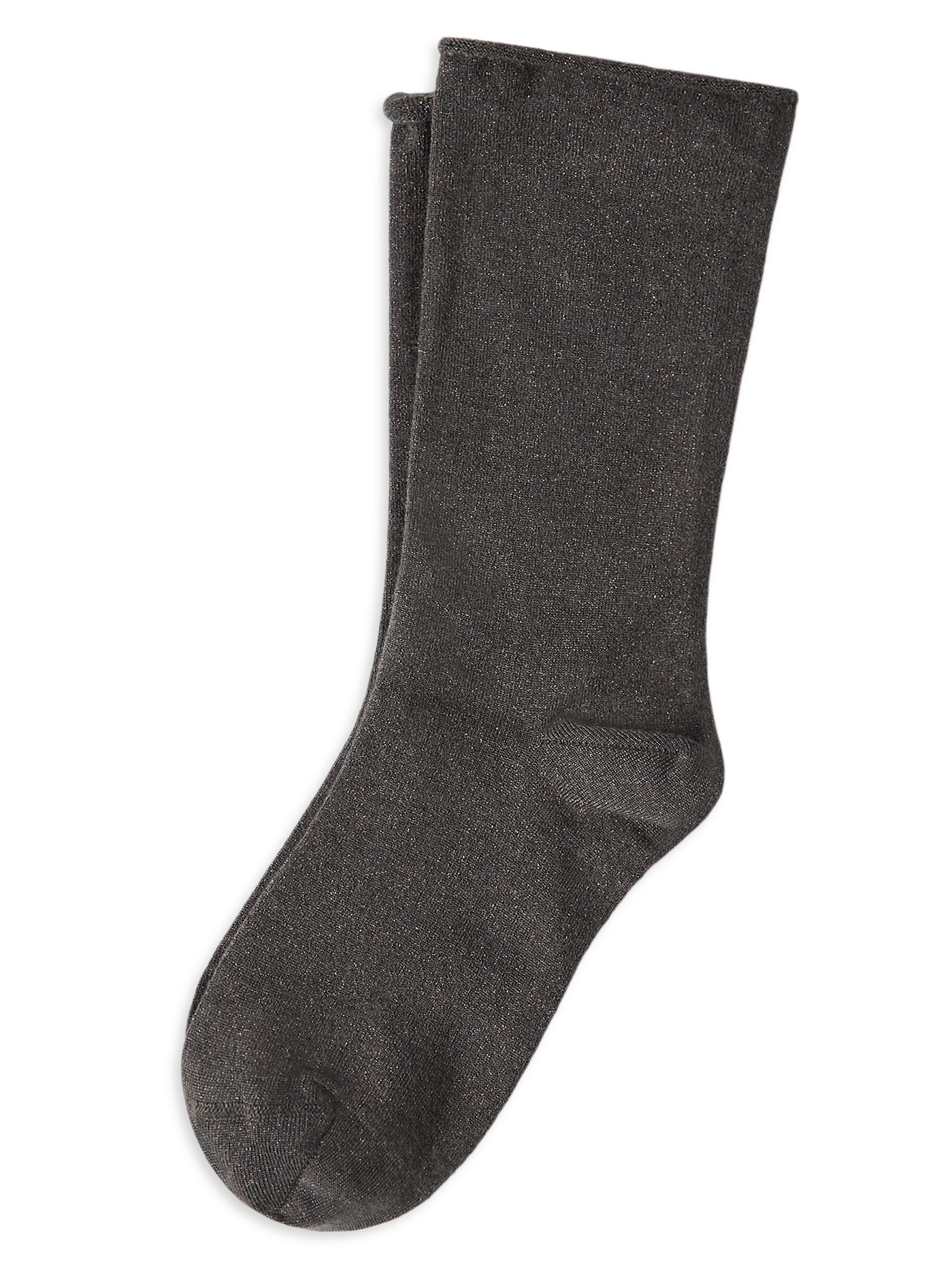 Brunello Cucinelli Women's Cashmere and Silk Sparkling Knit Socks - Anthracite
