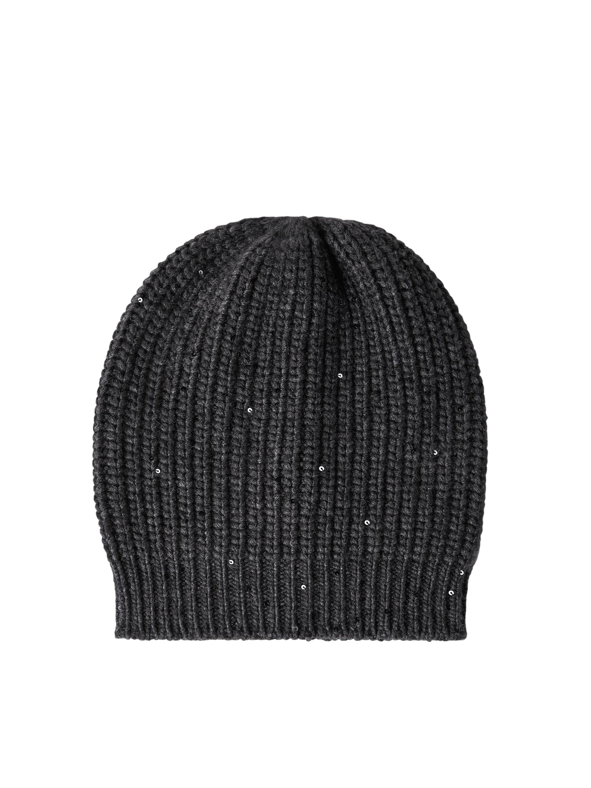 Brunello Cucinelli Women's Cashmere and Silk Diamond Yarn Knit Beanie - Lignite | Thumbnail 4
