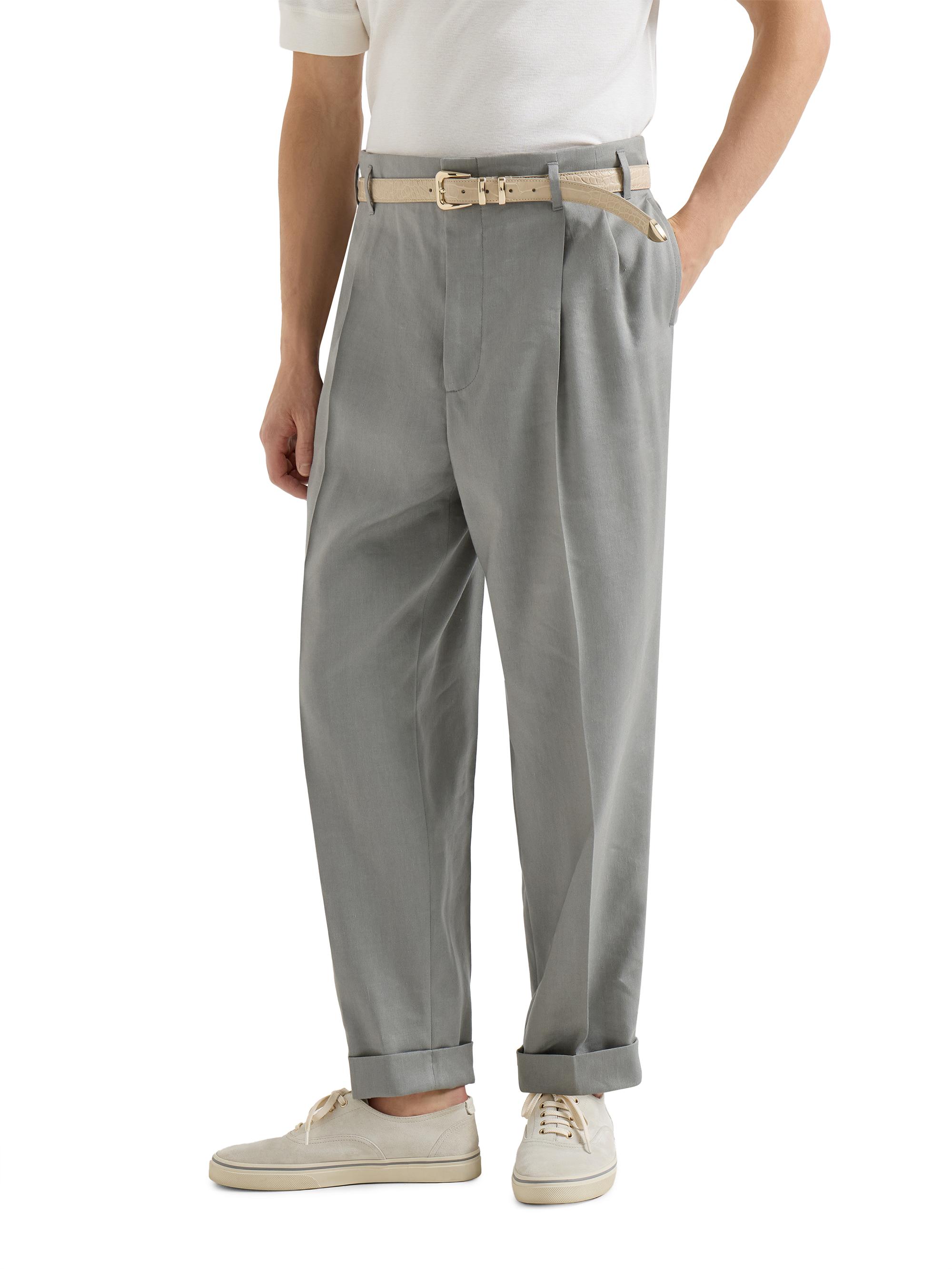 Brunello Cucinelli Linen, Virgin Wool and Mohair Gabardine