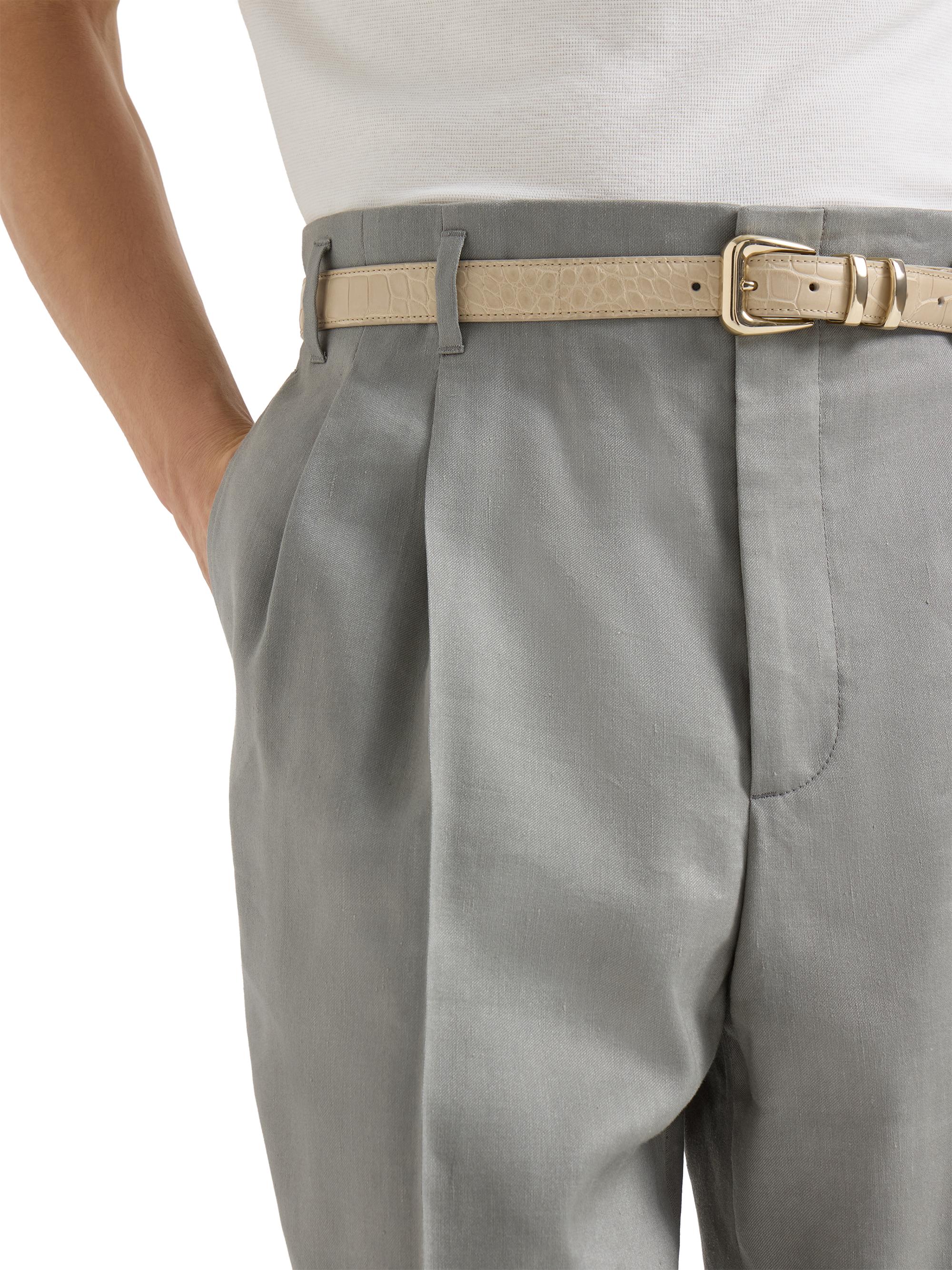 Brunello Cucinelli Linen, Virgin Wool and Mohair Gabardine