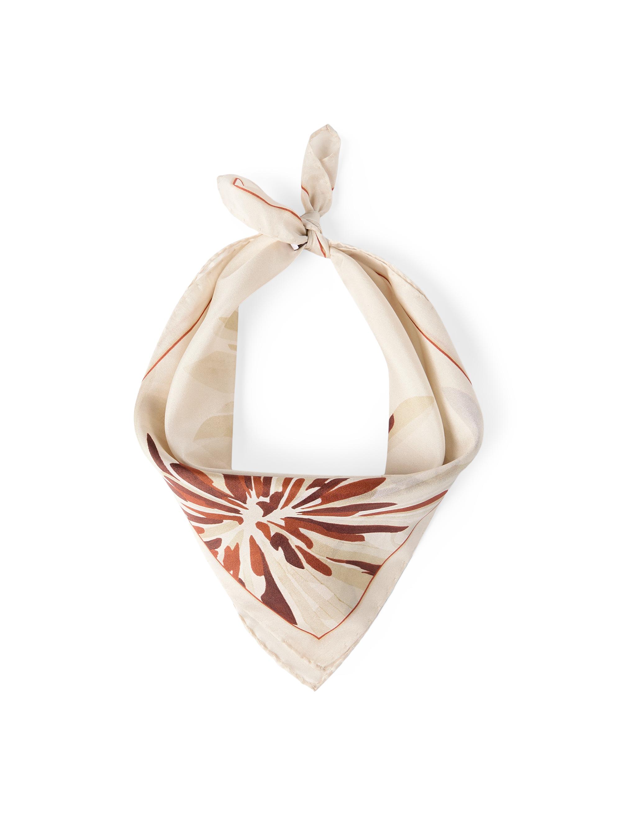 Brunello Cucinelli Women's Silk Bloom Print Pongee Foulard - Beige White