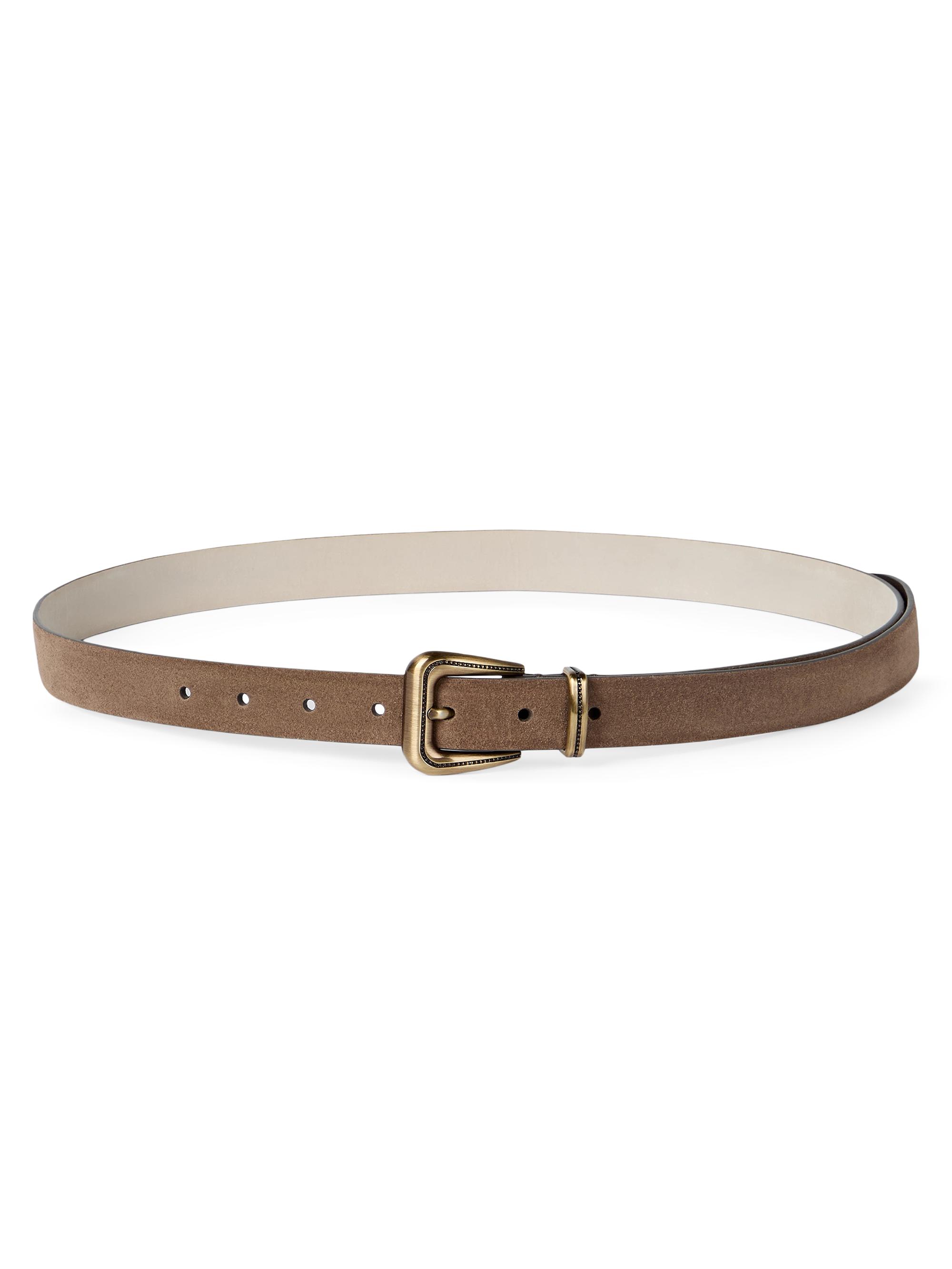 Brunello Cucinelli Women's Suede Belt with Monili - Light Brown