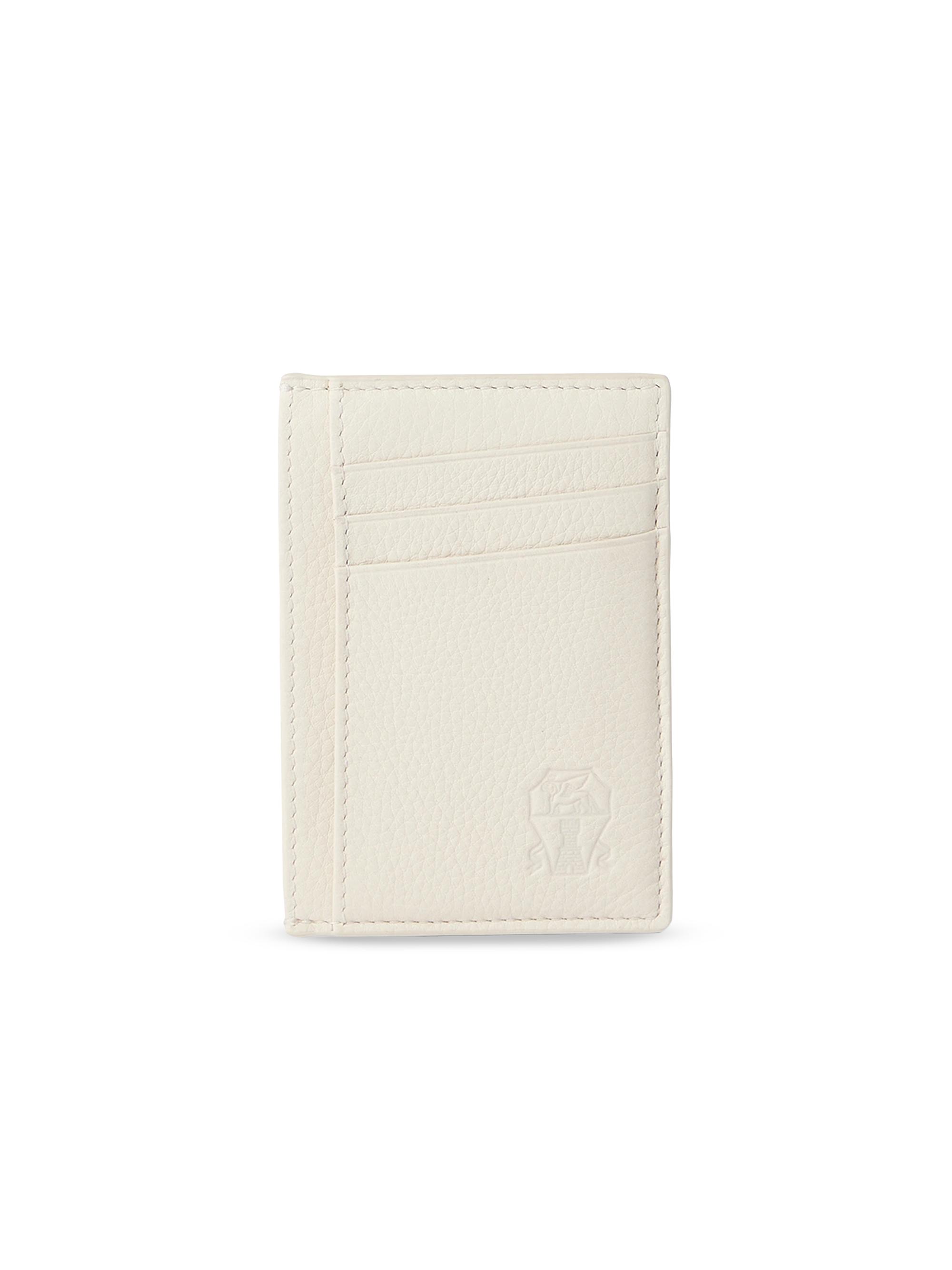 Brunello Cucinelli Men's Fine Grain Calfskin Card Holder - Chalk