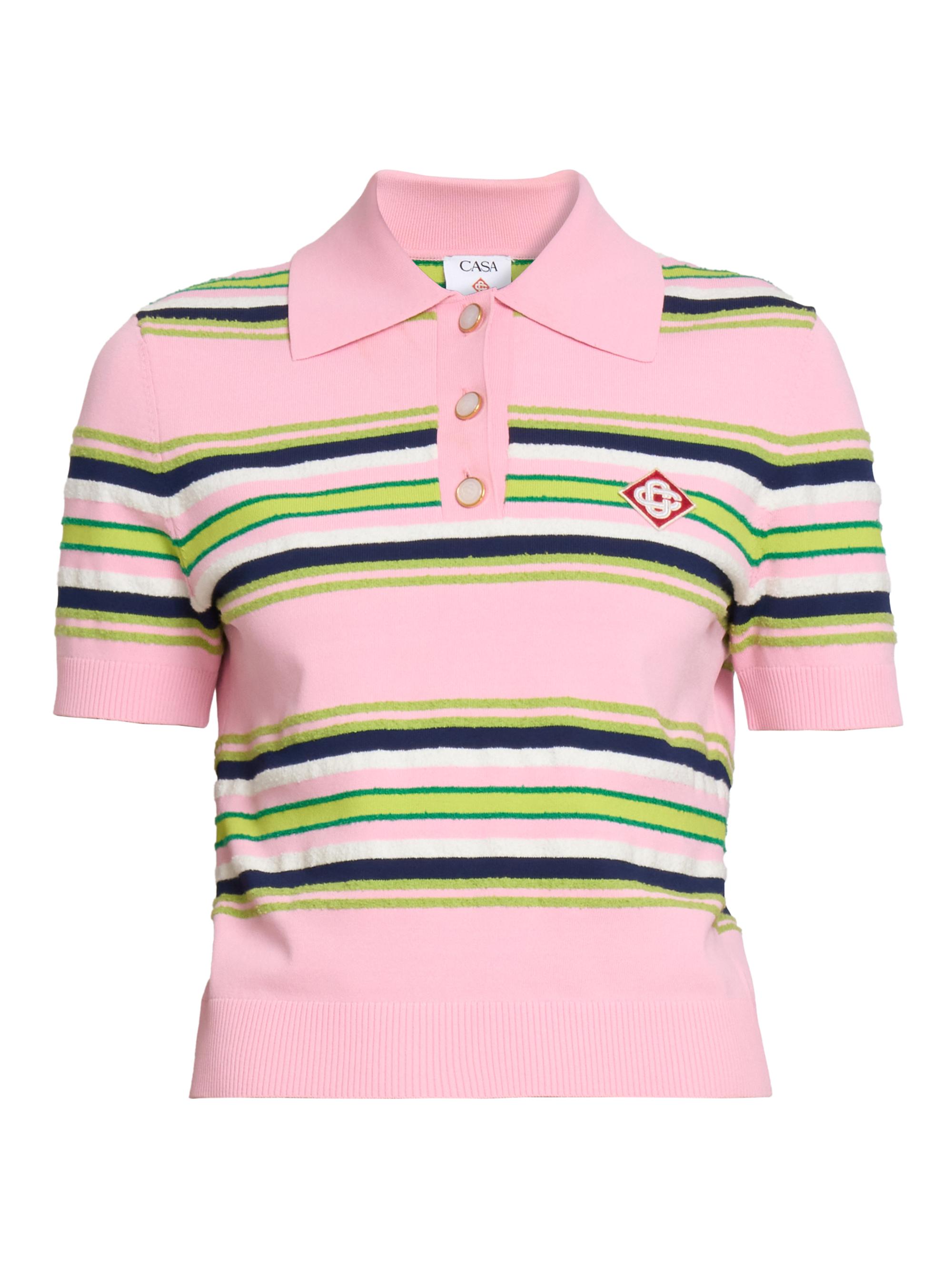 Casablanca Women's Striped Fitted Polo Shirt