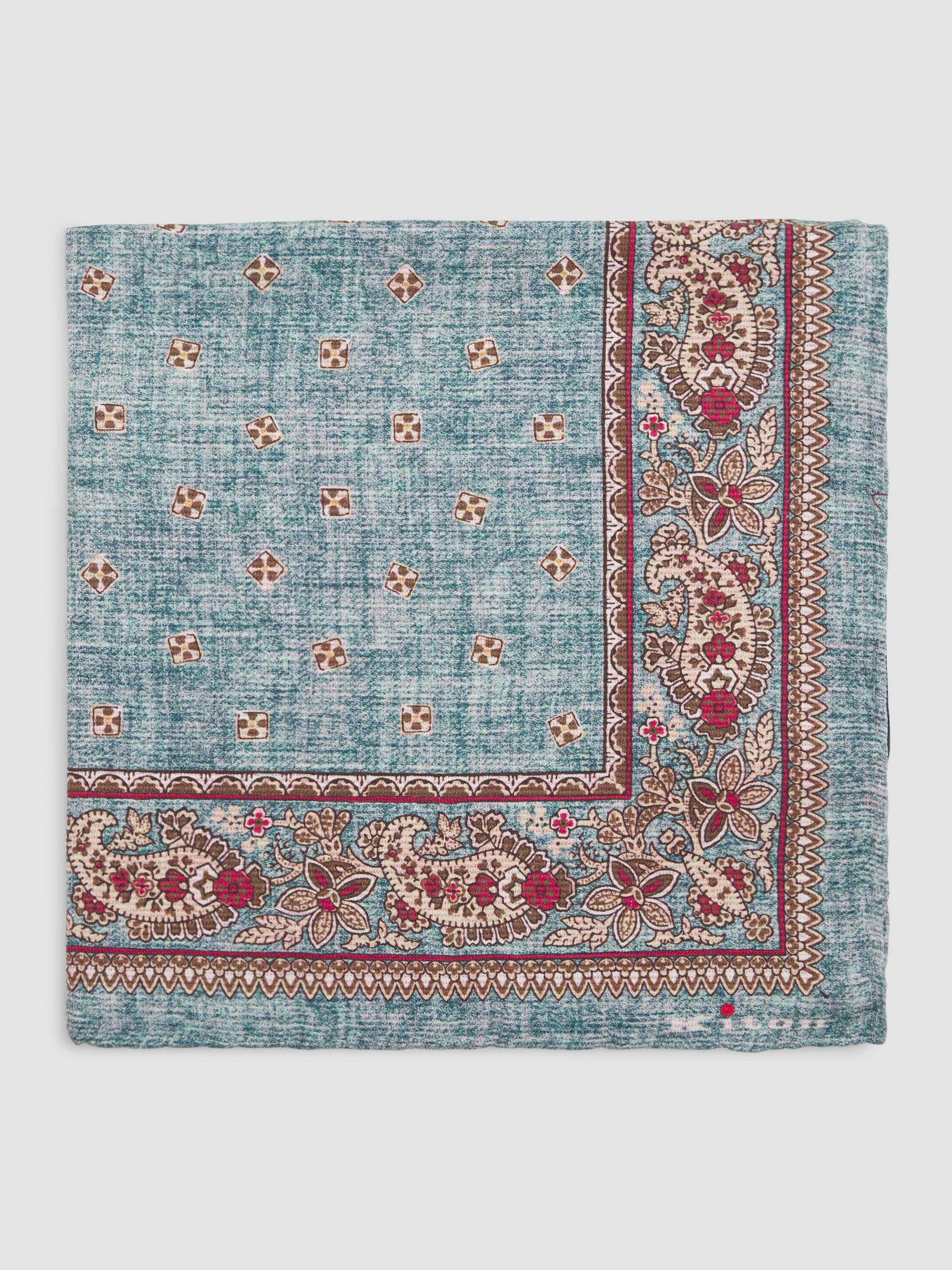 Kiton Men's Silk Pocket Square - Red | Thumbnail 3
