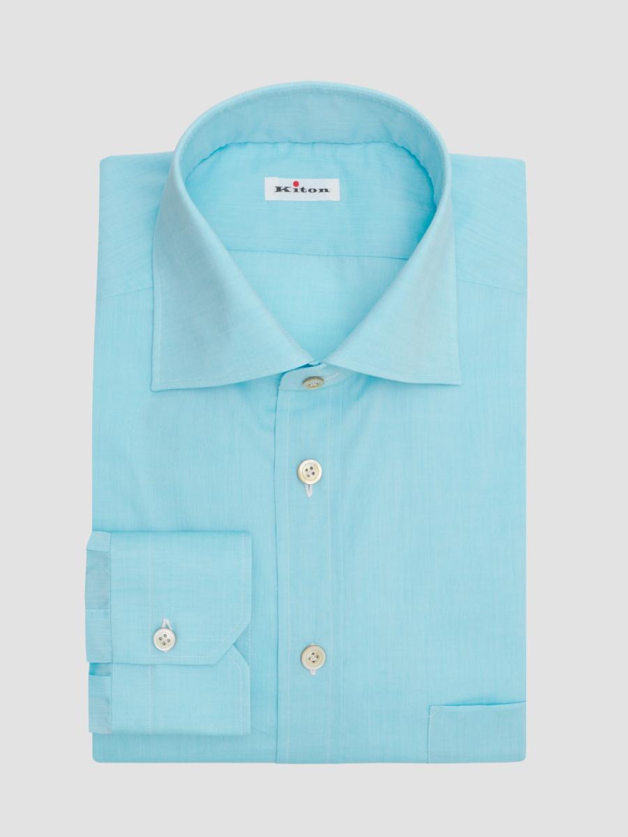 kiton dress shirts Cotton and Linen Striped Shirt